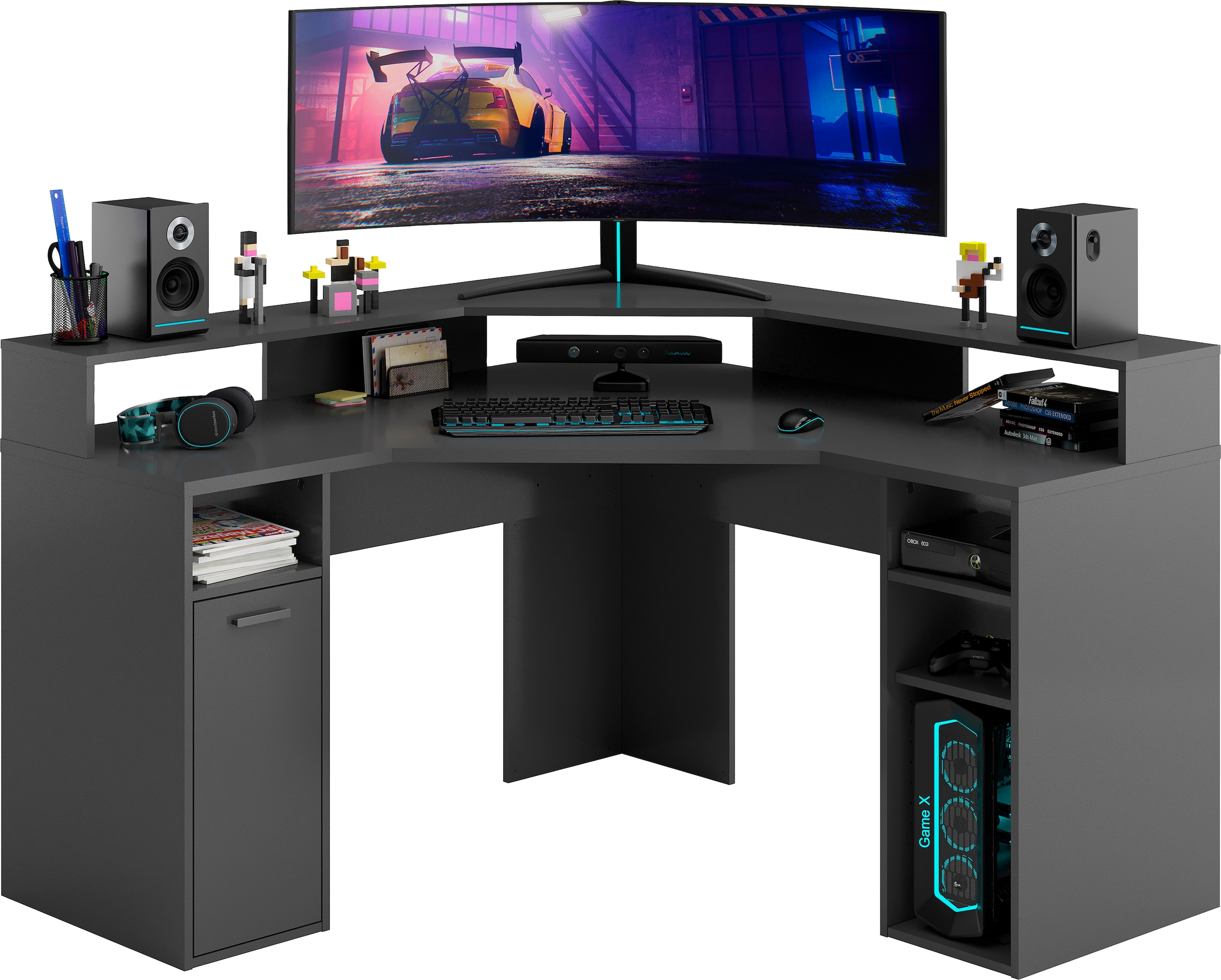 FMD Gamingtisch "Eckschreibtisch Zocker 2"