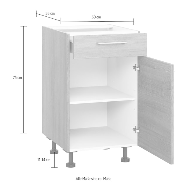 Express Küchen Unterschrank »Trea US50«, mit einem Auszug und einer Tür,  Einlegeboden, Breite 50 cm, Höhe 75 cm auf Raten bestellen