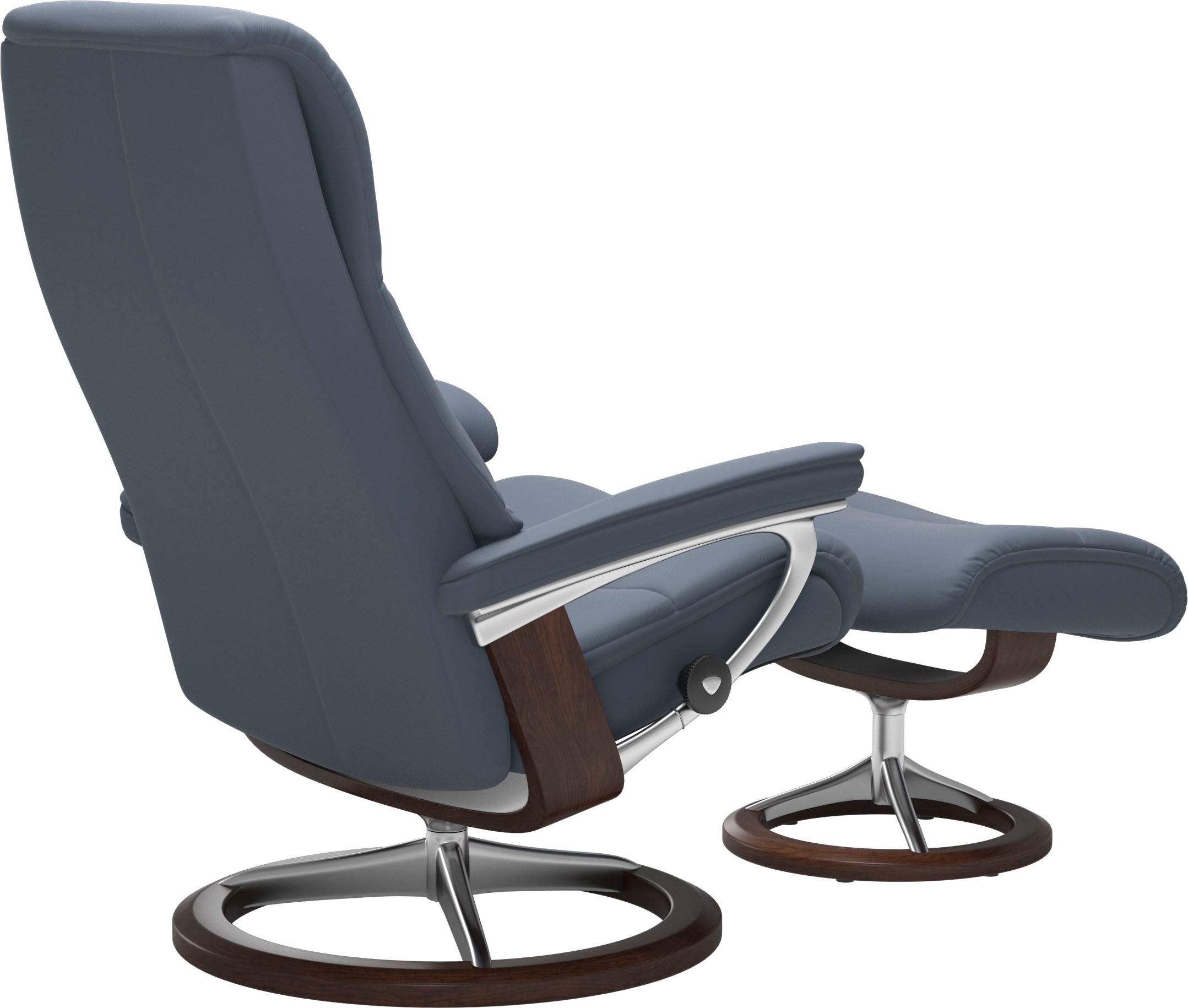 Stressless® Relaxsessel »View«, (Set, Relaxsessel mit Hocker), mit Signature Base, Größe S,Gestell Braun