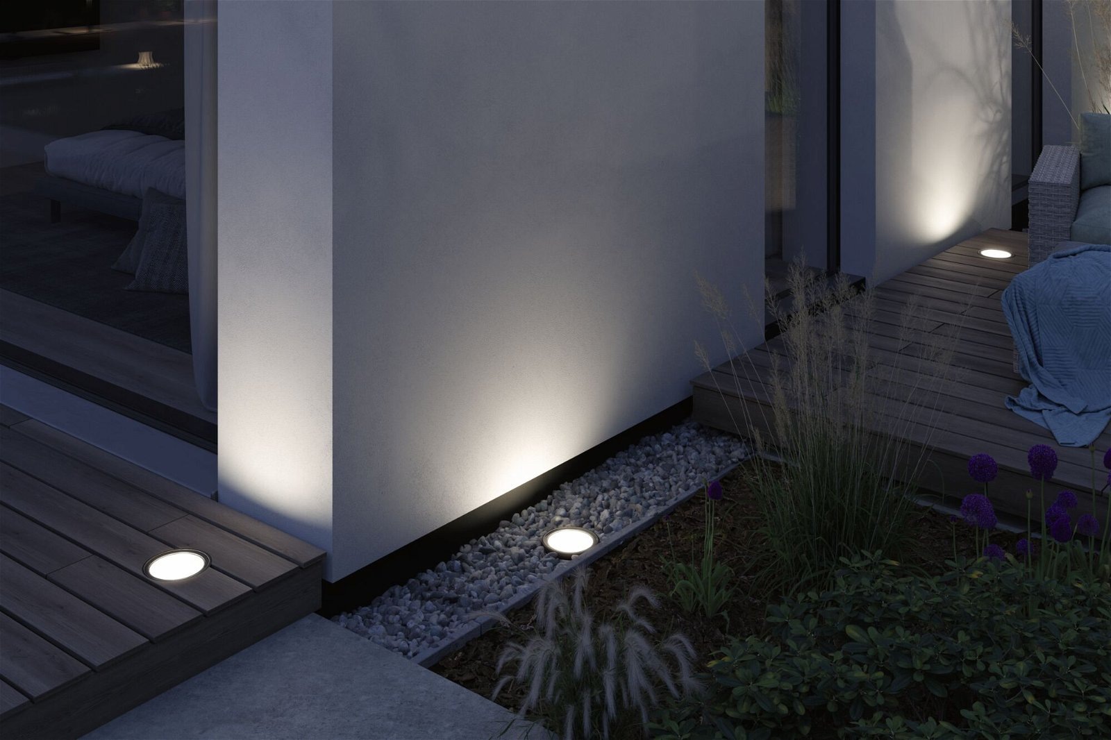 Paulmann LED Gartenstrahler »Plug & Shine Wandfluter Ocos Einzelleuchte IP67 3000K 6,1W Anthrazit«, 1 flammig
