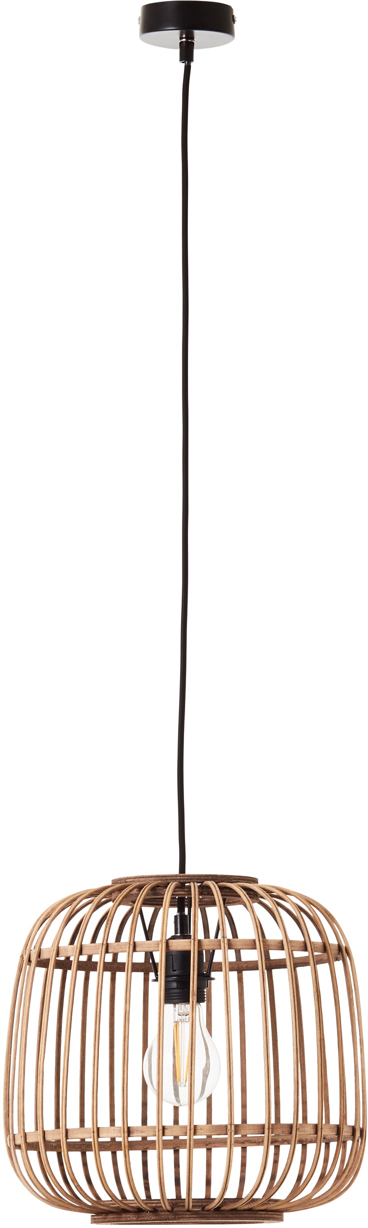 Home affaire Pendelleuchte 32cm 1 Durchmesser, XXL mit Jahren - 3 Kabel kürzbar mit »Grazay«, Rattan Schirm flammig-flammig, aus | kaufen Hängelampe Garantie online