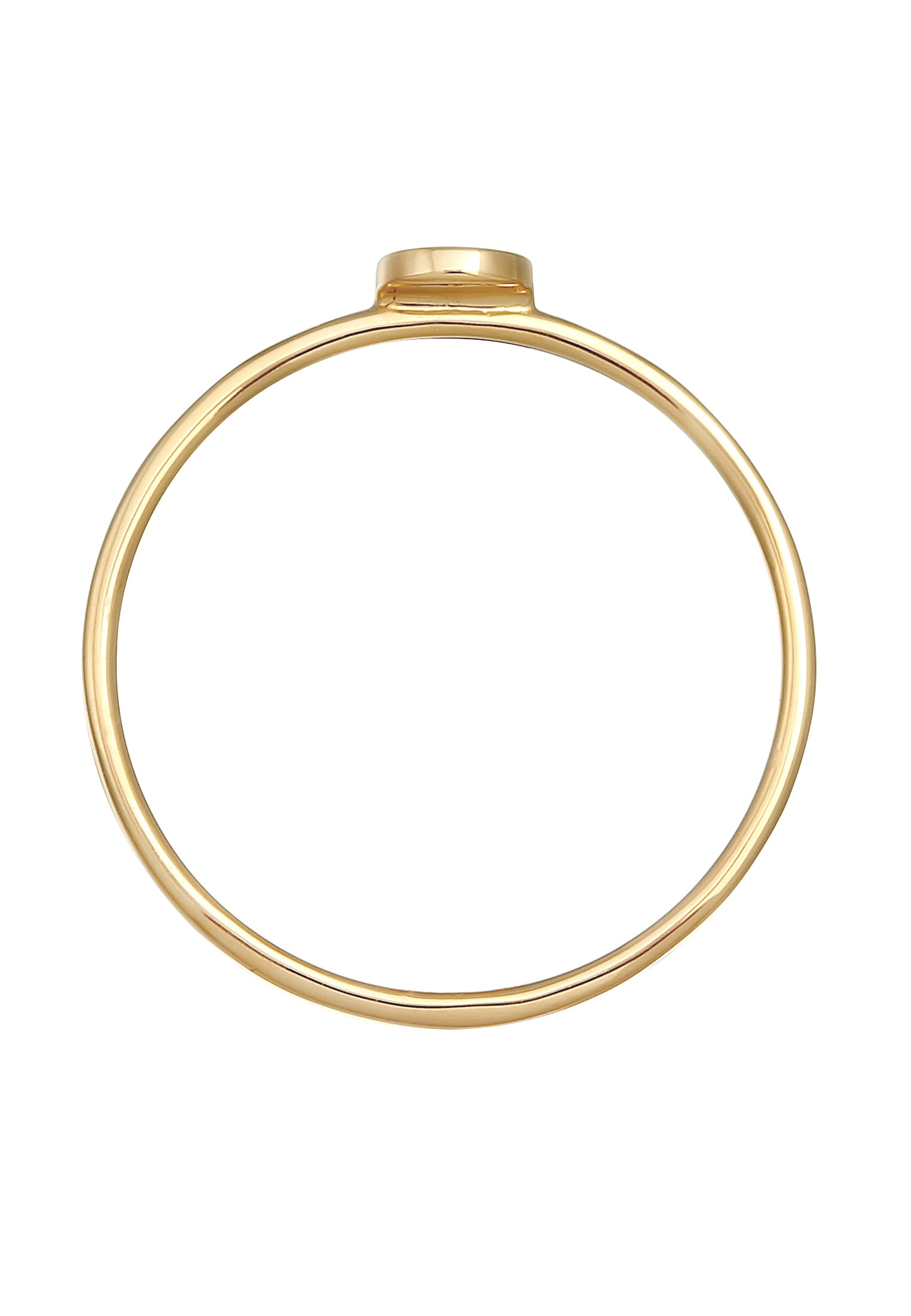 Elli Premium Silberring »Ring Plättchen Runde Form Statement 375 Gelbgold«