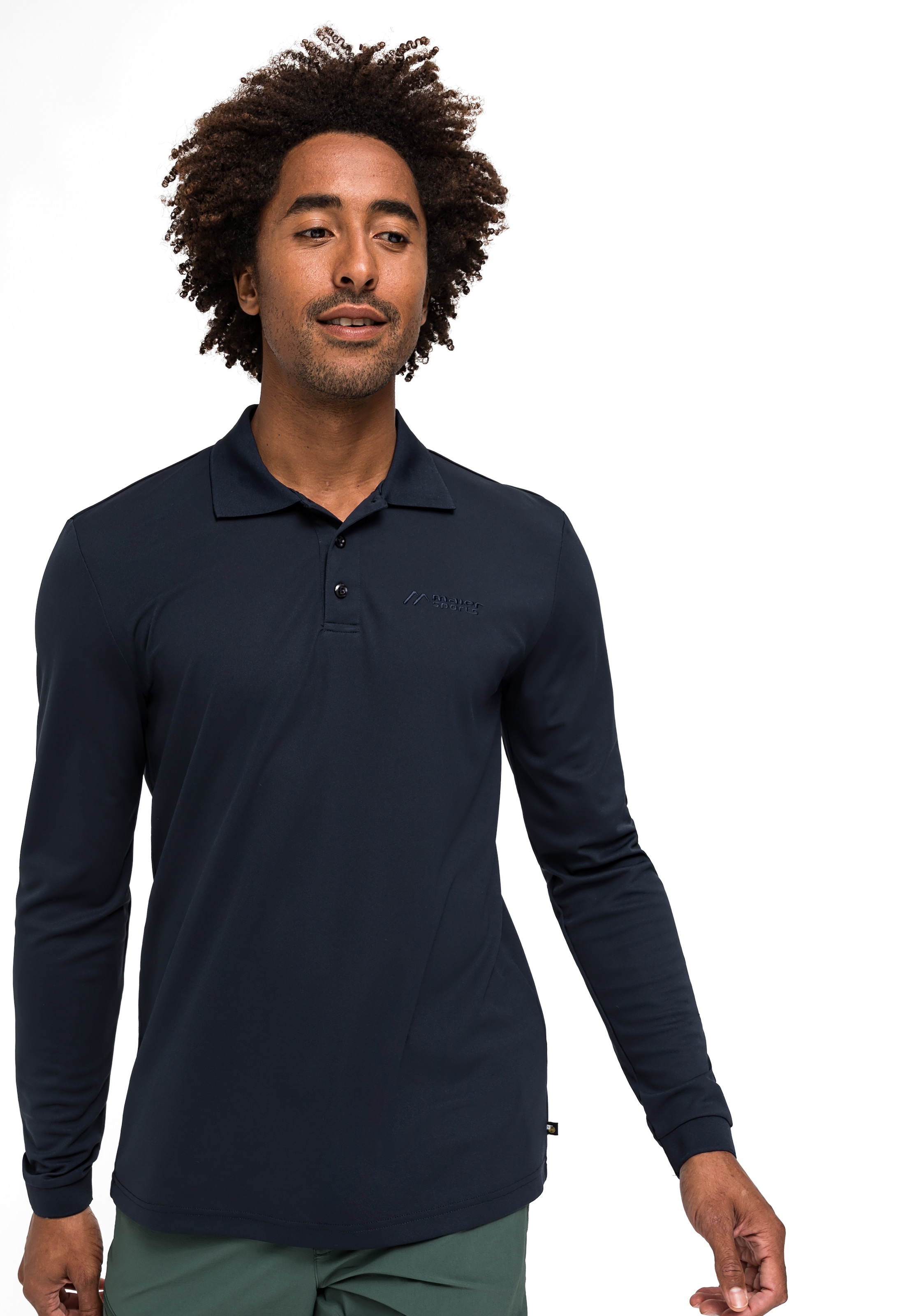 Maier Sports Poloshirt »Ulrich L/S«, Herren Funktionsshirt, langarm Freizeitshirt mit Hemdkragen, Reg. Fit