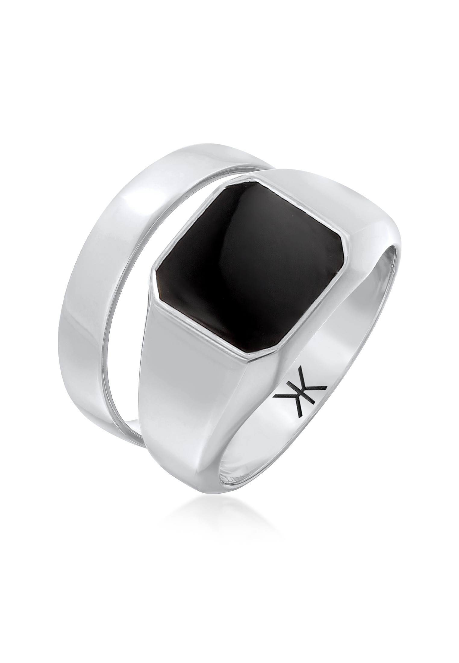 Kuzzoi Ring-Set »Ring Kuzzoi Siegelring Bandring Set 925 Silber«