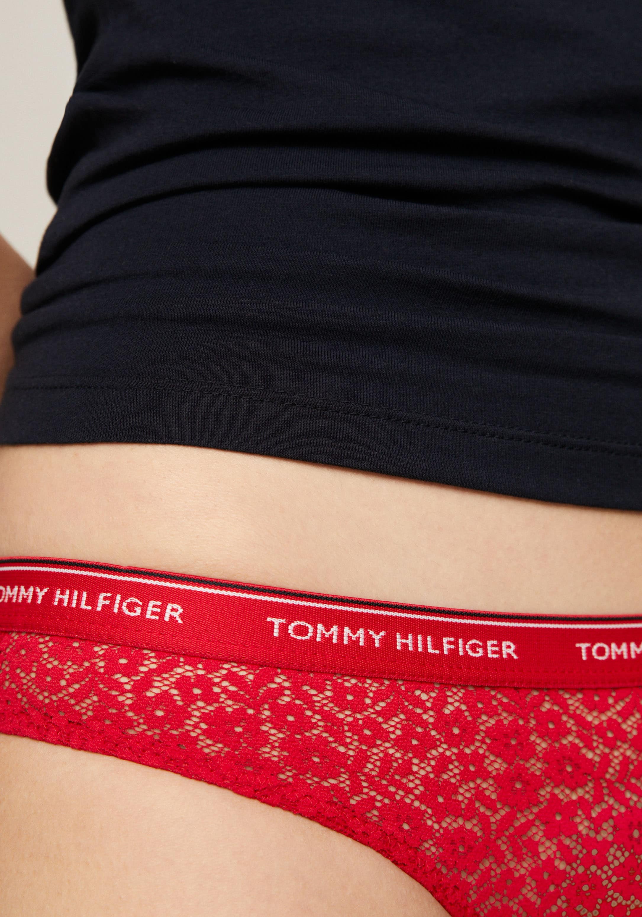 Tommy Hilfiger Underwear Bikinislip »3 PACK BIKINI LACE (EXT SIZES)«, (Packung, 3er-Pack), mit Tommy Hilfiger Logobund