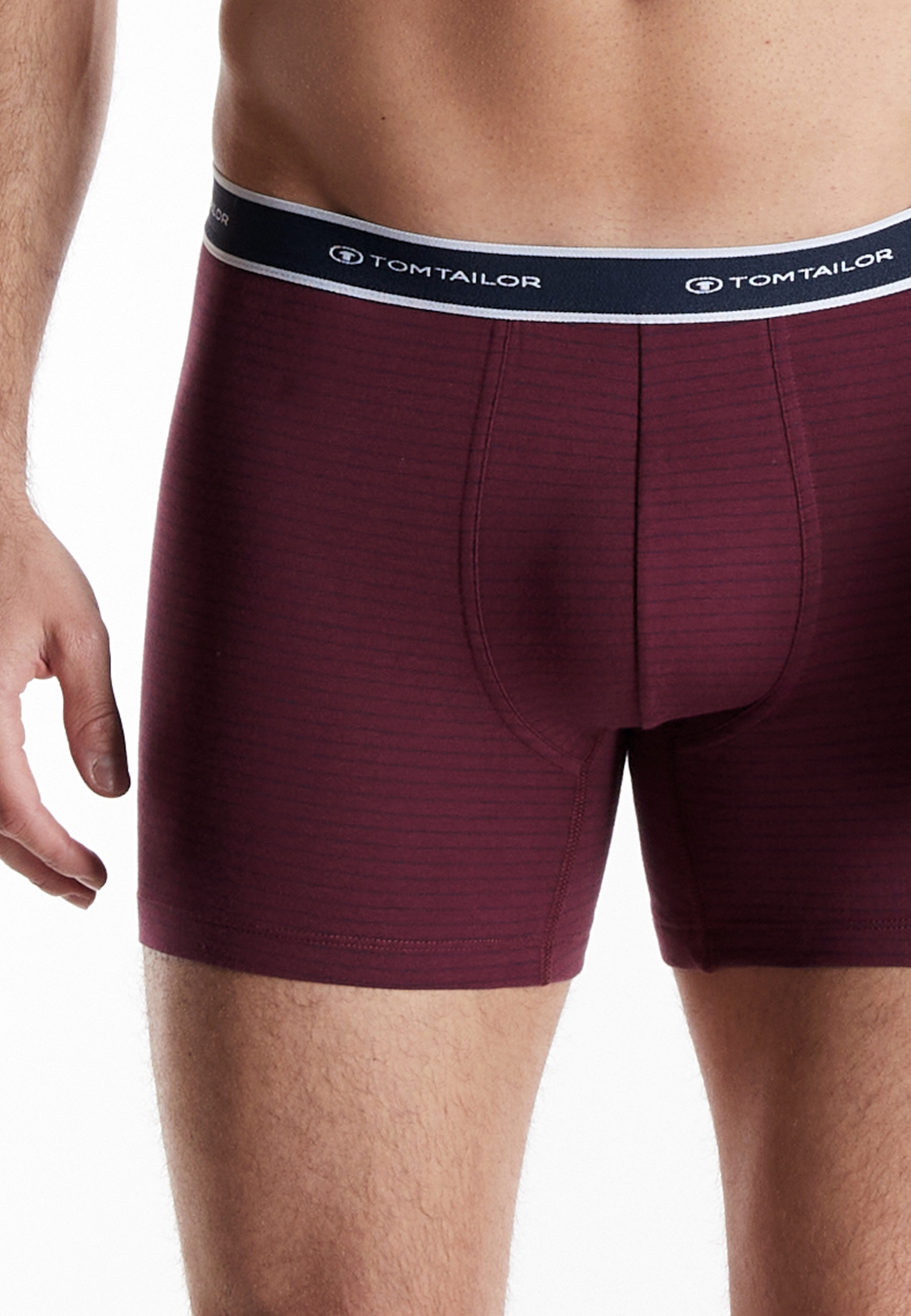 TOM TAILOR Lange Unterhose »Kentucky« Logobund, basic, gestreift, eng, bequem, weich, Baumwollmix