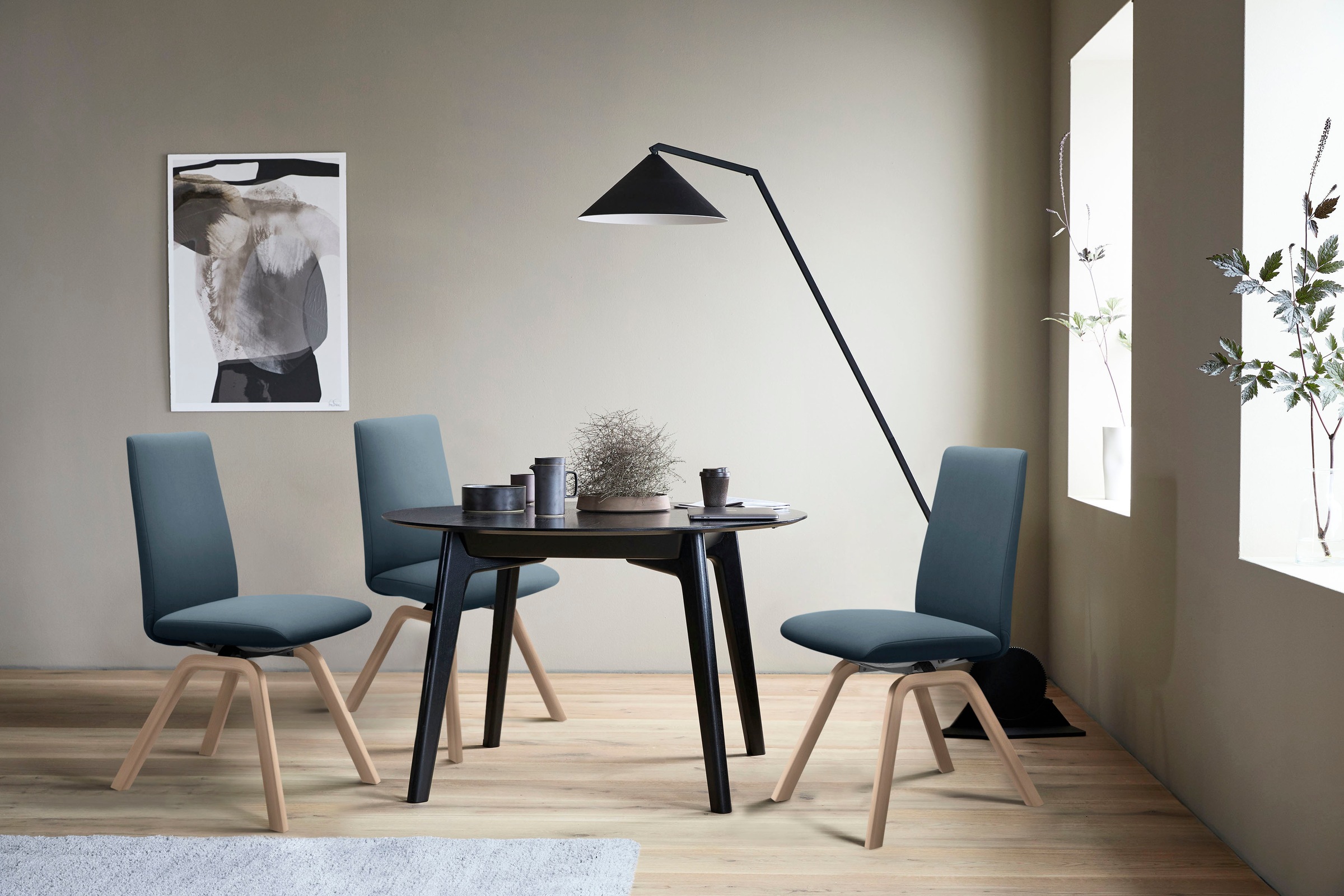 Stressless® Polsterstuhl »Laurel«, Microfaser DINAMICA, Low Back, Größe L, mit schräggestellten Beinen in Eiche natur