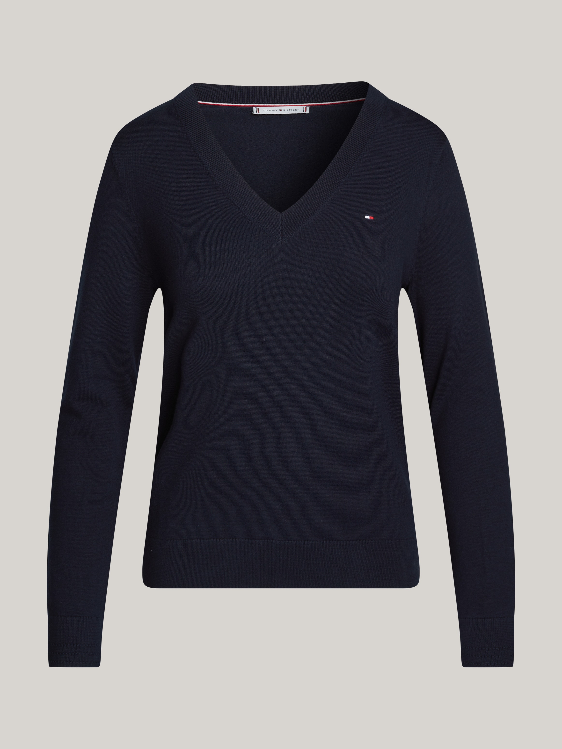 Tommy Hilfiger V-Ausschnitt-Pullover »CO JERSEY STITCH V-NK SWEATER«