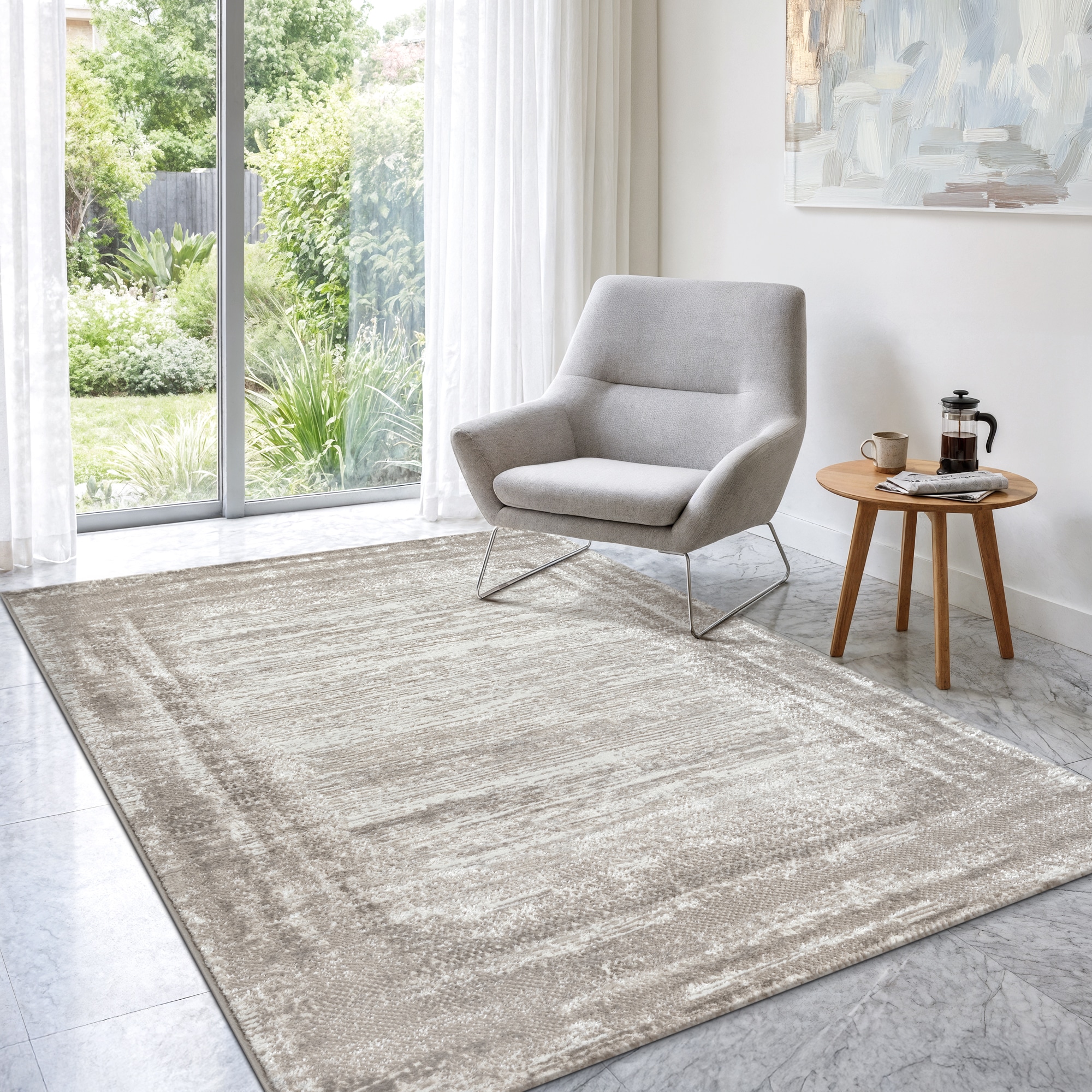 Sanat Teppich »Harmony 3215 , auch als Läufer« rechteckig 12 mm Höhe Wohnzimmer, Kurzflor, modern, Bordüre, Schlafzimmer