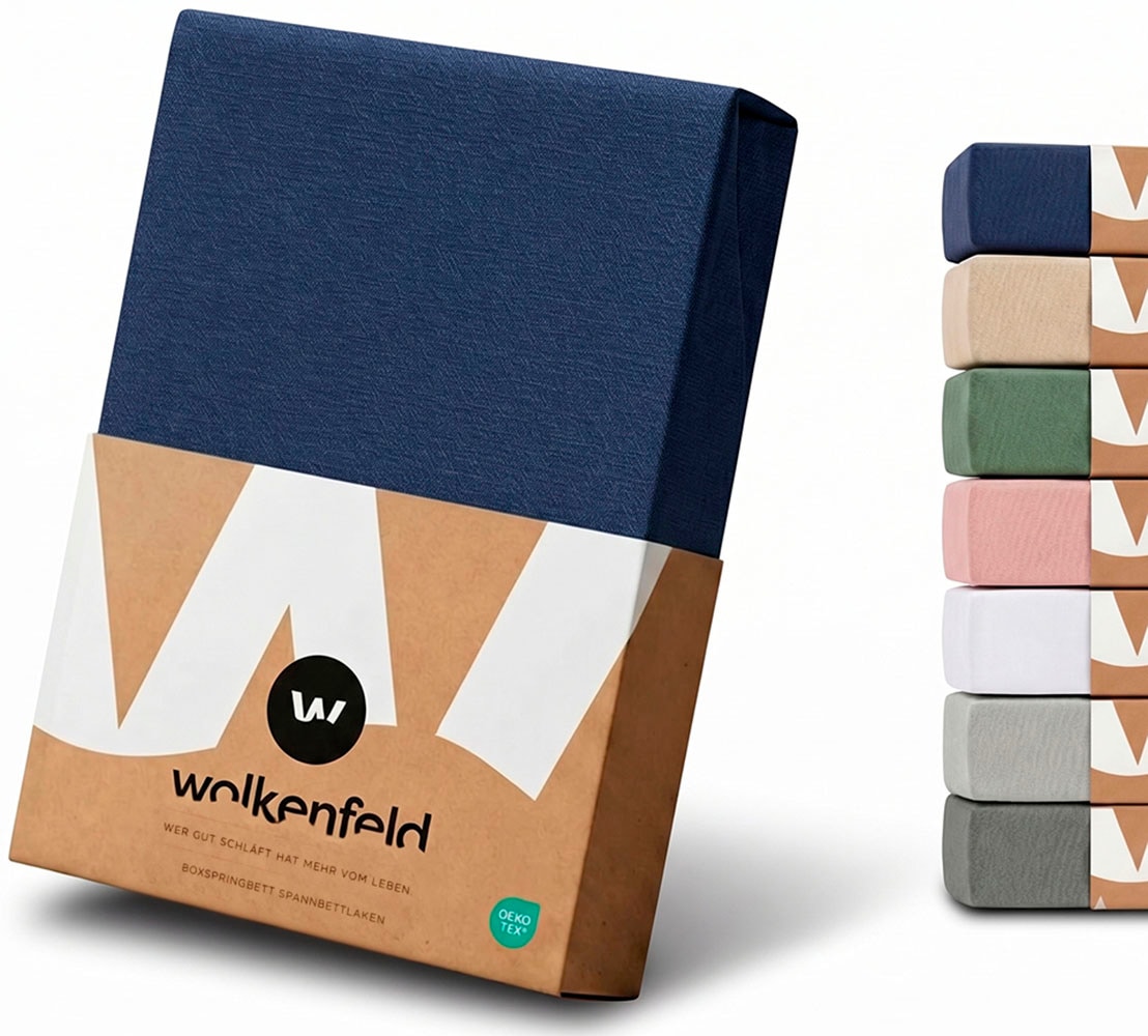 Wolkenfeld Spannbettlaken "100% Baumwolle - Superweiches Bettlaken für Matratzen von 5 bis 20cm" Rutschfest & Blickdicht - 90x200, 140x200, 160x200, 180x200 200x200