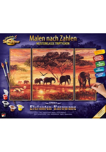 Schipper Malen nach Zahlen »Meisterklasse Triptychon - Elefanten Karawane«, Made in... kaufen