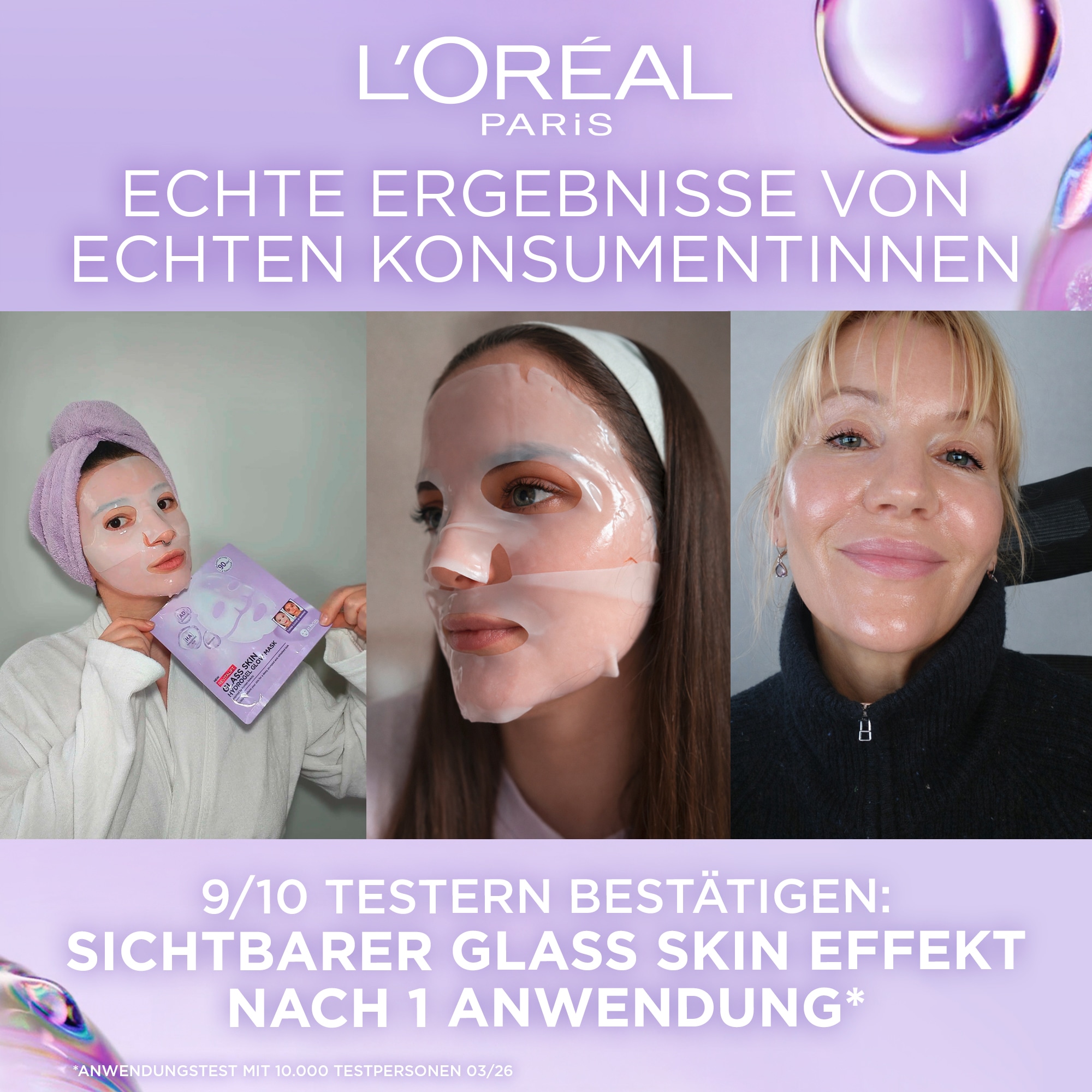 L'ORÉAL PARIS Gesichtsmaske »REVITALIFT GLASS SKIN HYDROGEL GLOW MASK« für aufgepolsterte & glowy Haut