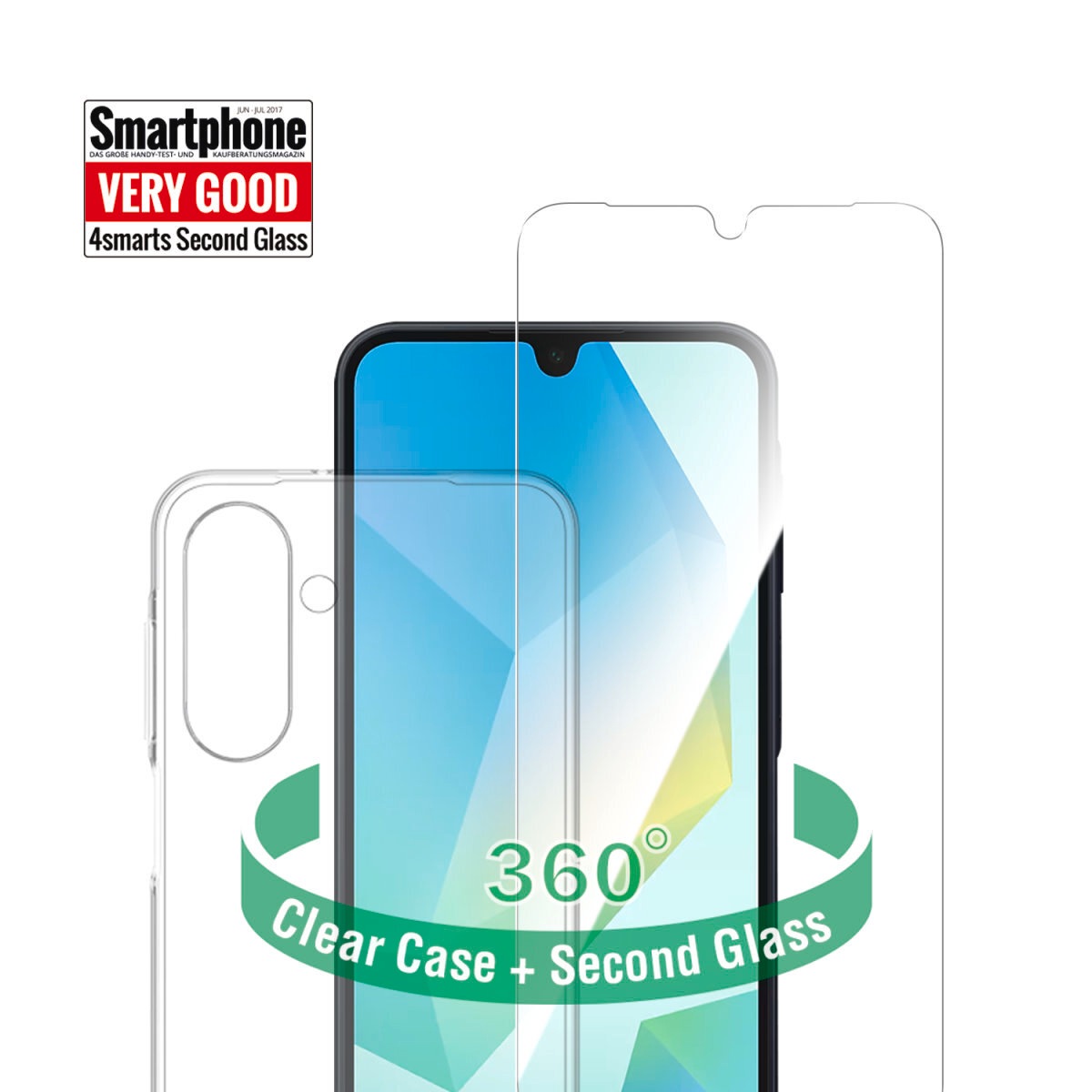 4smarts Handyhülle »360° Protection Set für Samsung Galaxy A26«, Backcover, Schutzhülle, Handyschutzhülle, Case, Schutzcase, stoßfest