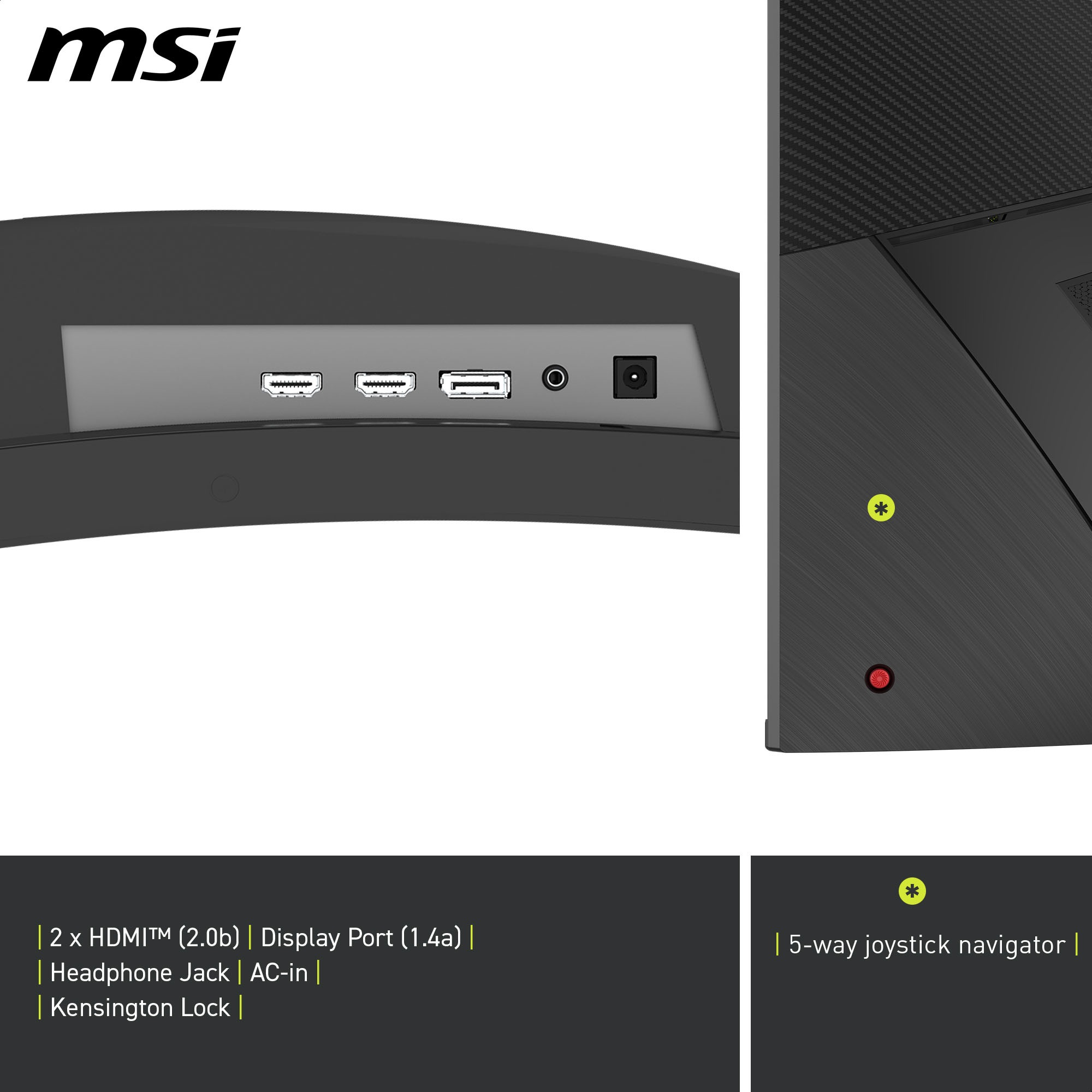 MSI Curved-Gaming-Monitor »MAG 325CQRF QD E2« 80 cm/32 ″  2560 x 1440 px WQHD 0,5 Reaktionszeit 180 Hz 5-Wege Joystick Navigation