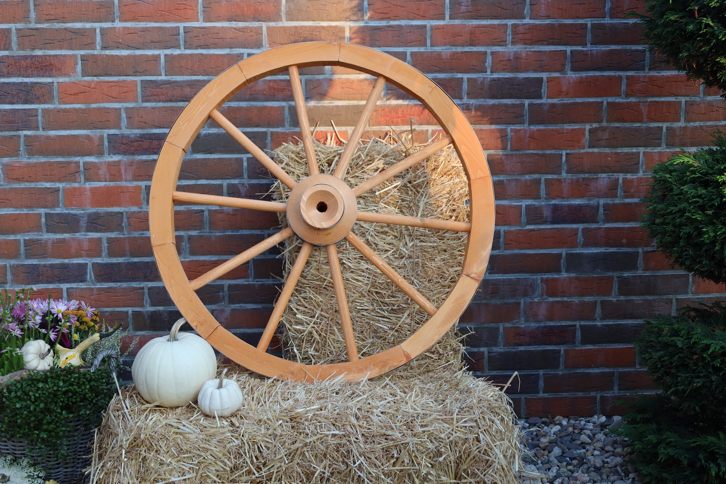 promadino Gartenfigur »Wagenrad« BxLxH: 90x22x90 cm