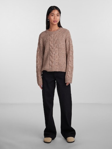 pieces Strickpullover »PCNINA LS O-NECK KNIT NOOS BC«