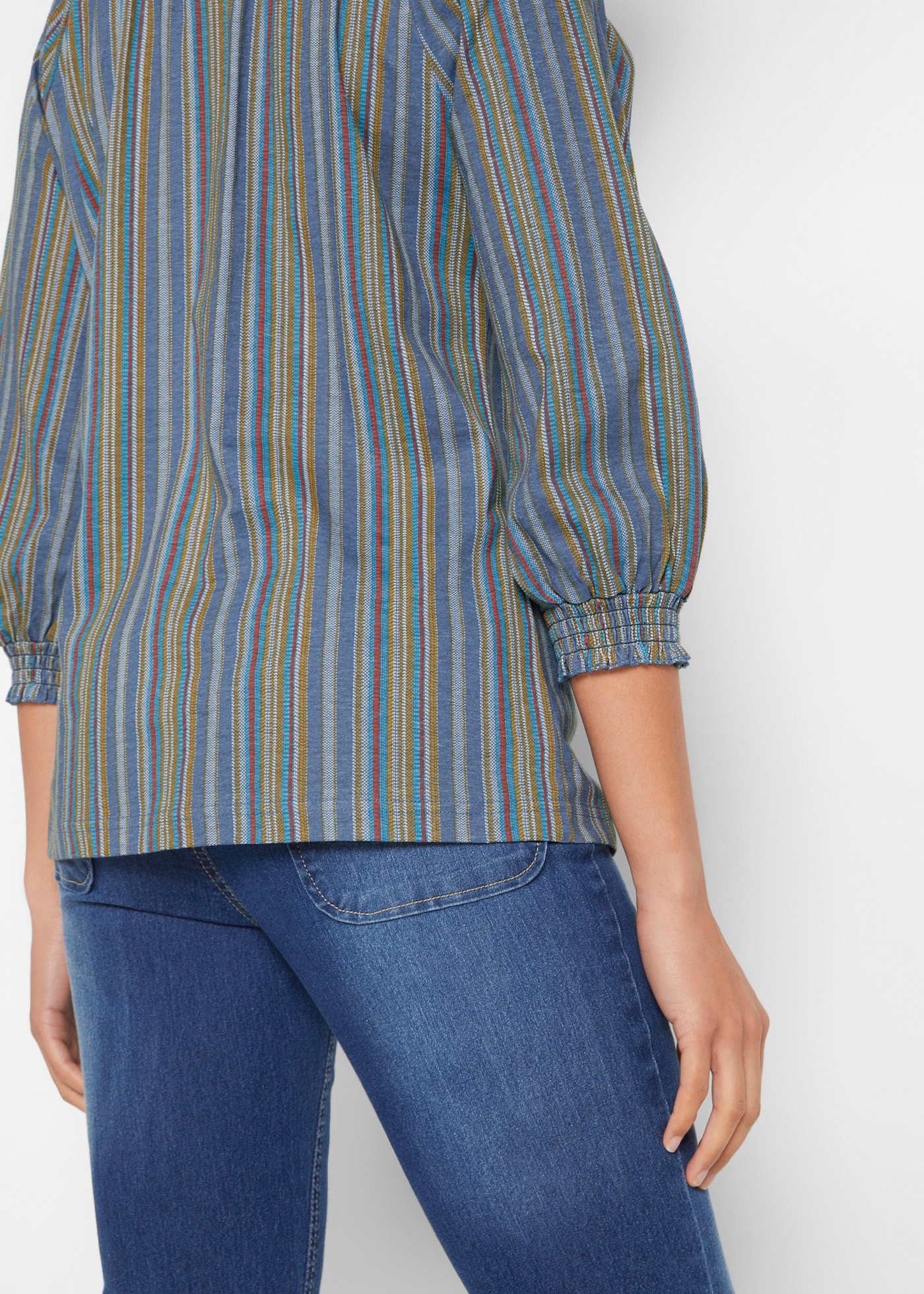 bonprix Tunikashirt »Shirt-Tunika 3/4-Arm, gestreift« lockere Passform, 3/4-Ärmel, mit Streifenmuster