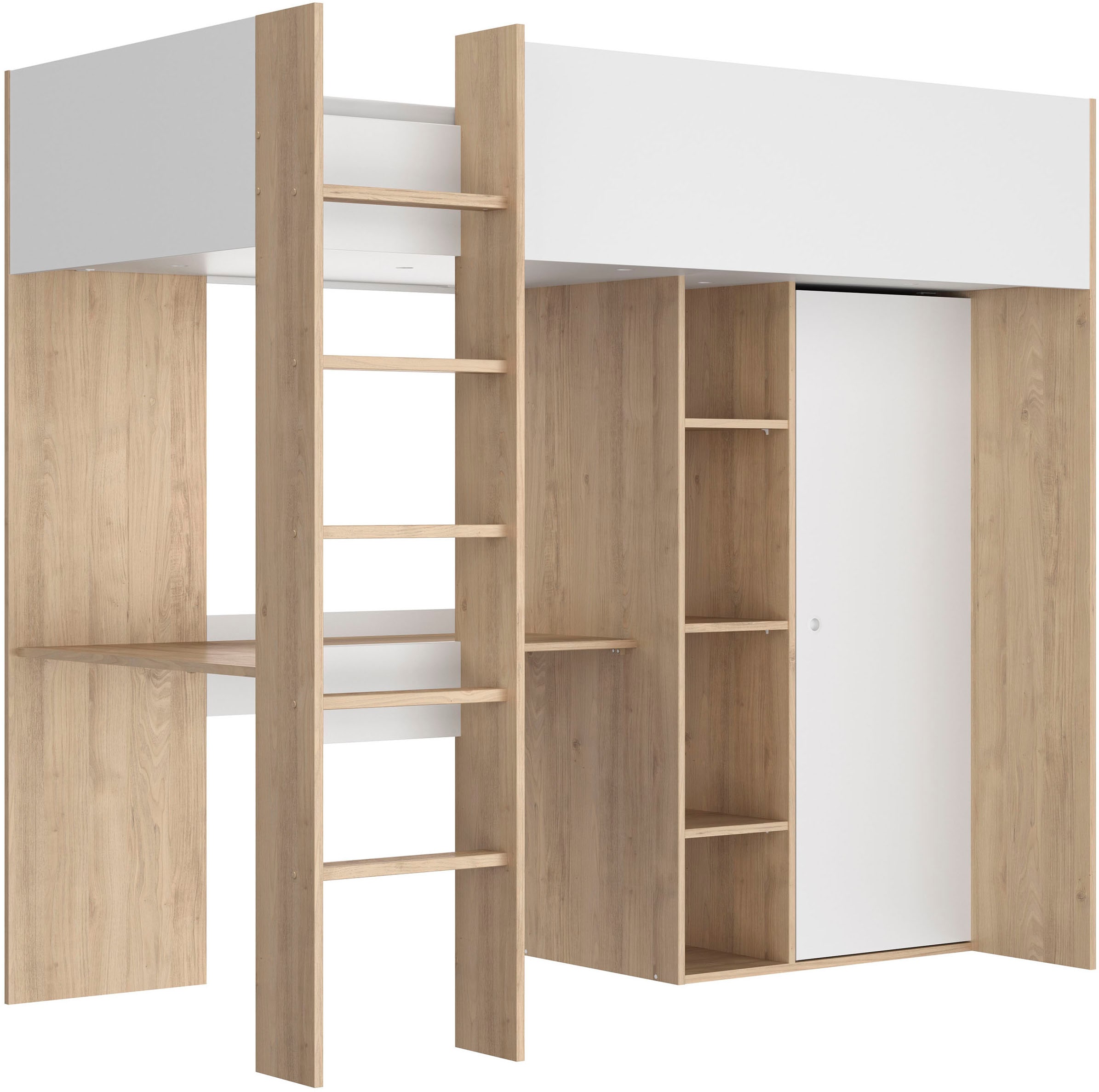 Gami Hochbett »MATIS Hochbett« Platzersparnis, super praktisch und funktional