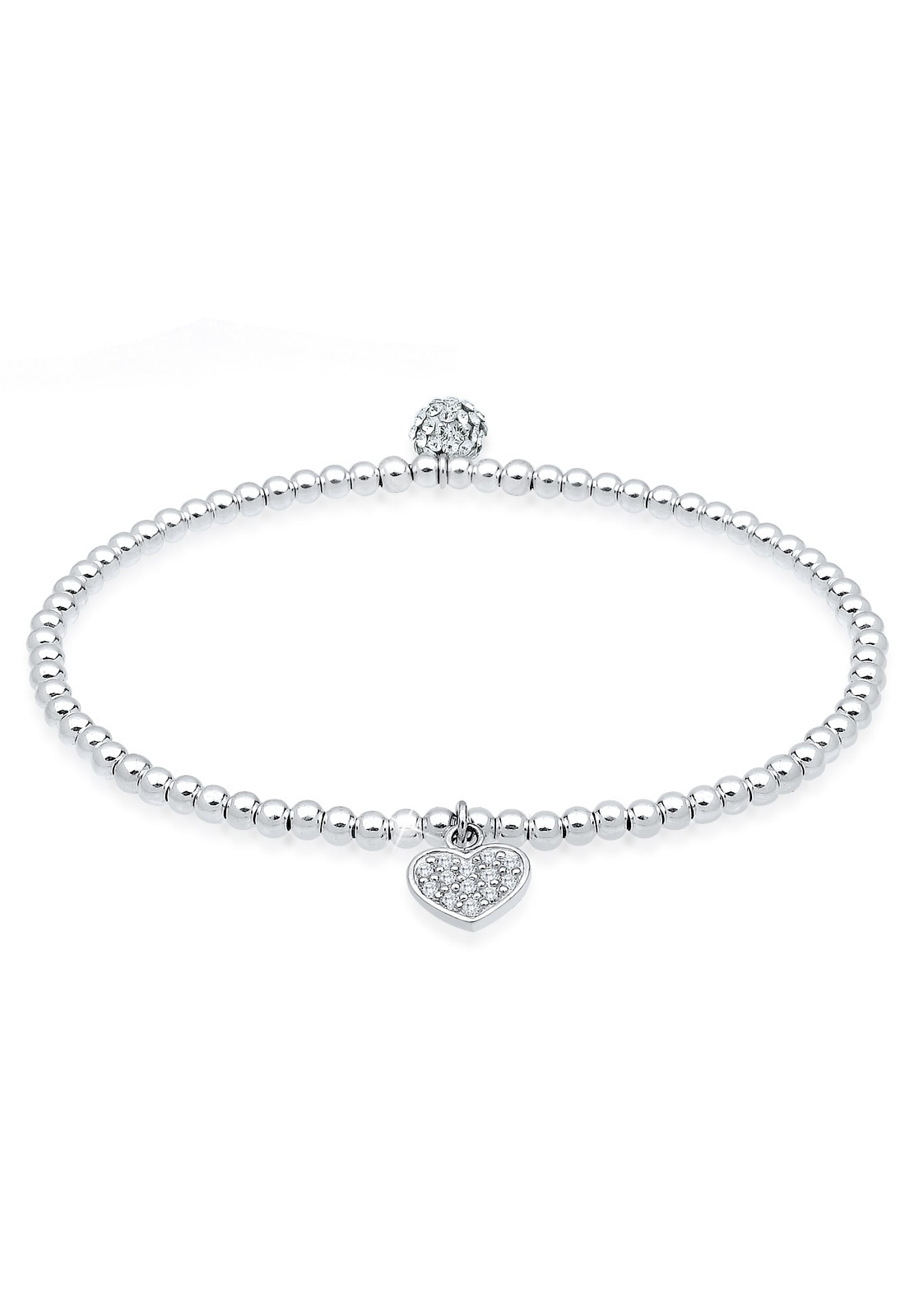 Elli Armkette »Armband Herz Symbol Kristalle 925 Silber«