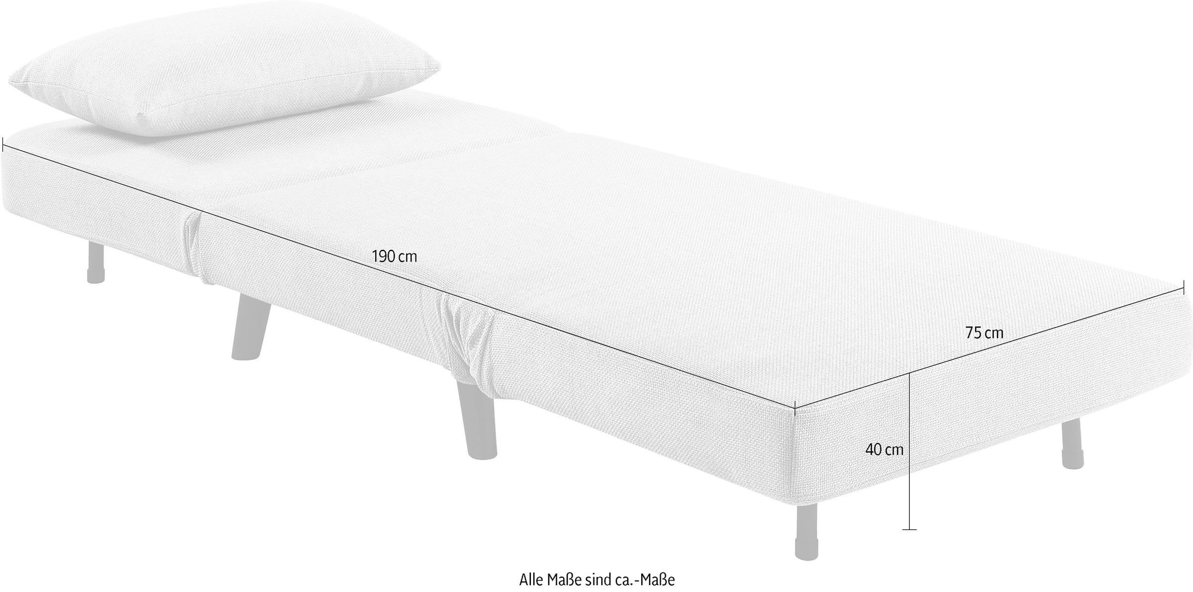 ATLANTIC home collection Sessel »Robby«, inkl. Bettfunktion, mehrfach verstellbar, Strukturbezug