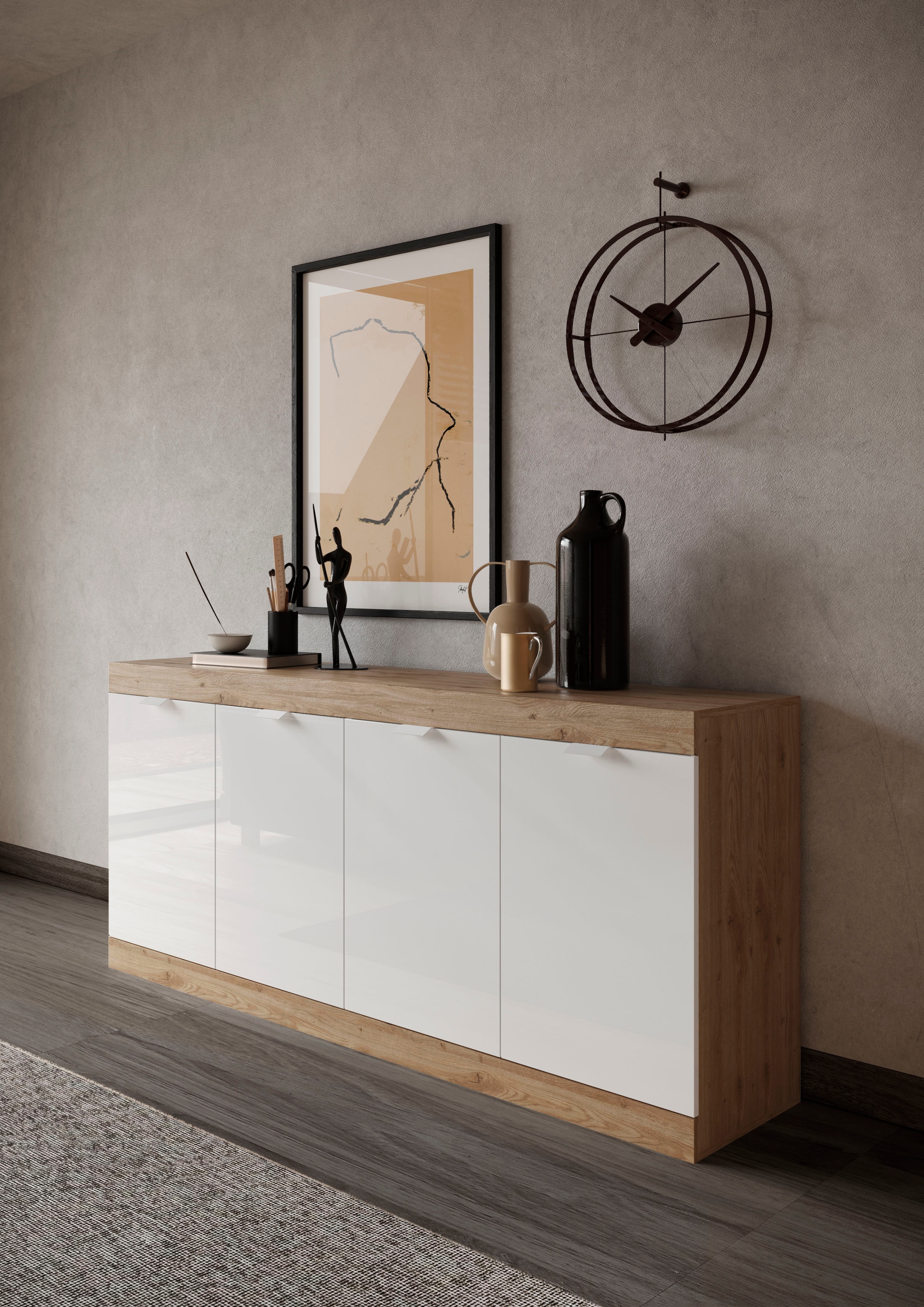 INOSIGN Sideboard »Slim«, Breite 181 cm, weiß Hochglanz Lack