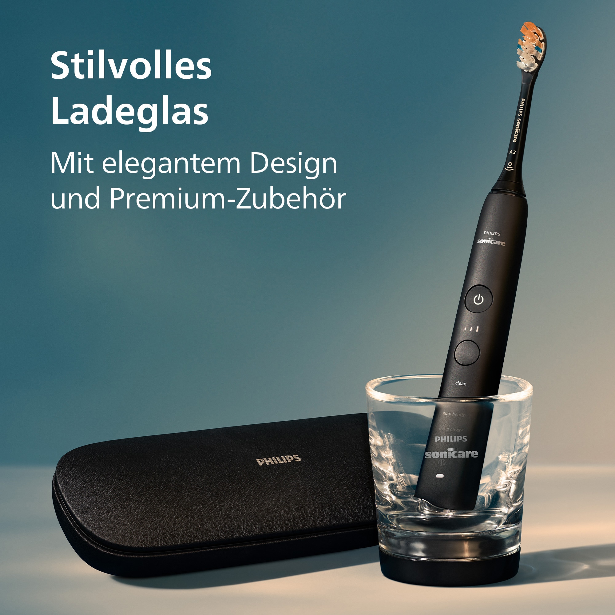 Philips Sonicare Elektrische Zahnbürste »DiamondClean 9400, HX9917« 2 Stk. Aufsteckbürsten mit integriertem Drücksensor, 4 Putzprogramme und 3 Intensitätsstufen