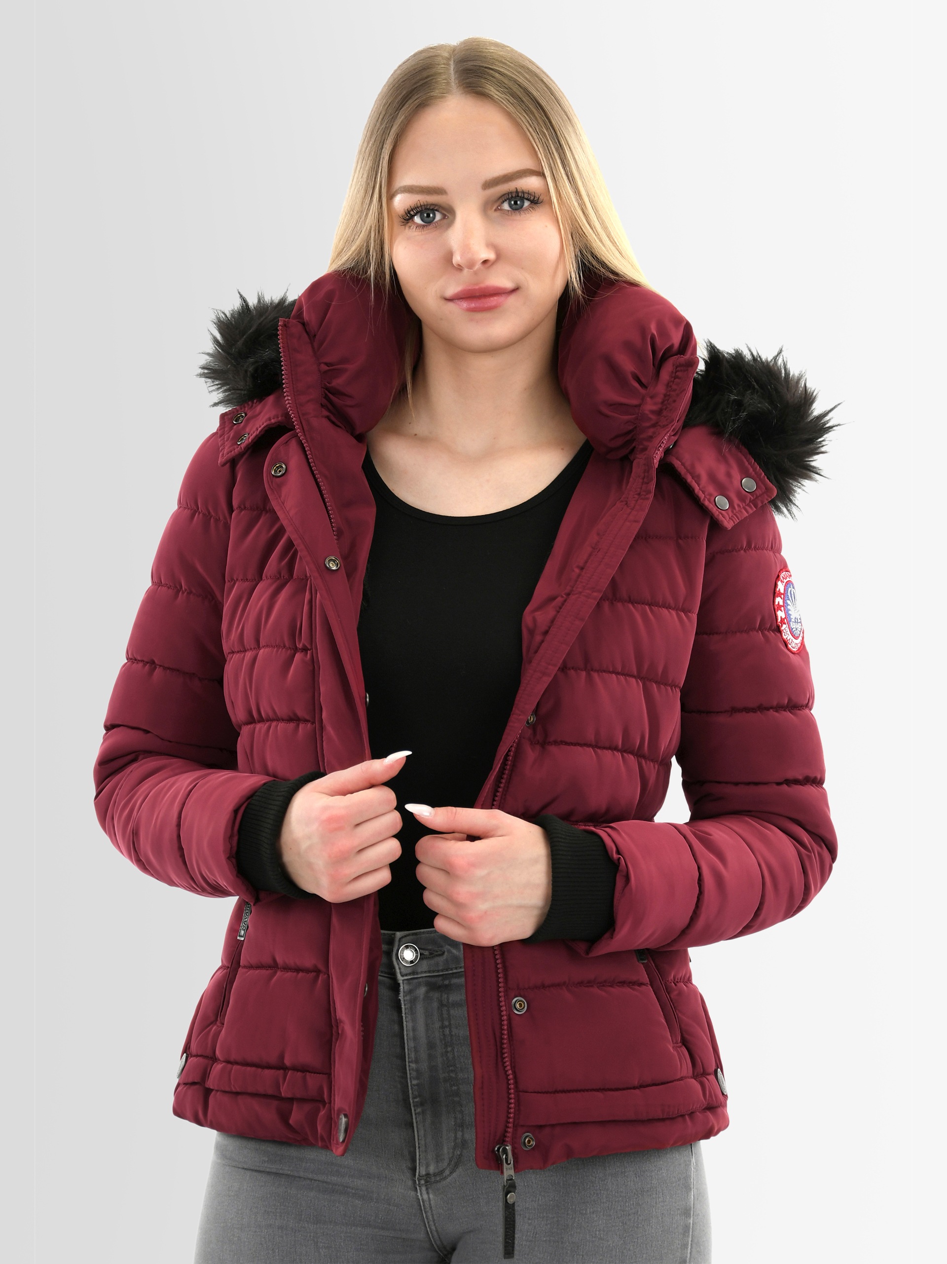 Navahoo Steppjacke »Navahoo Chloe warme Damen Winter Jacke Parka Mantel Stepp Kurzjacke gefüttert NEU B301«