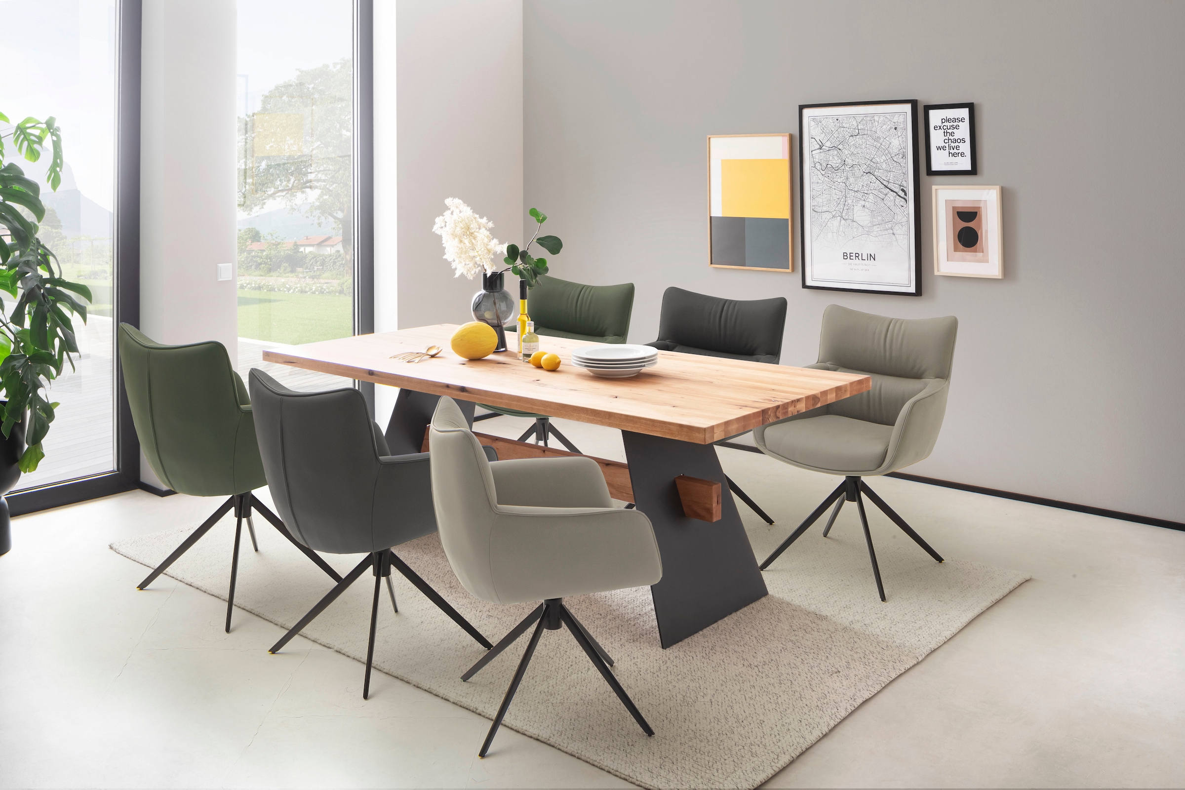 MCA furniture 4-Fußstuhl »LIMONE«, (Set), 2 St., (Set, 2 Stck), 360° drehbar, Belastbarkeit 120 kg, Sitzhöhe ca. 49 cm