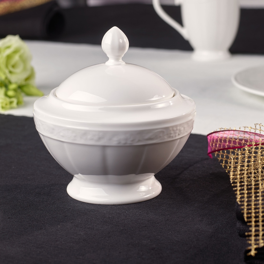 Villeroy & Boch Zuckerstreuer »Zuckerdose White Pearl ø 11,7 cm weiß«