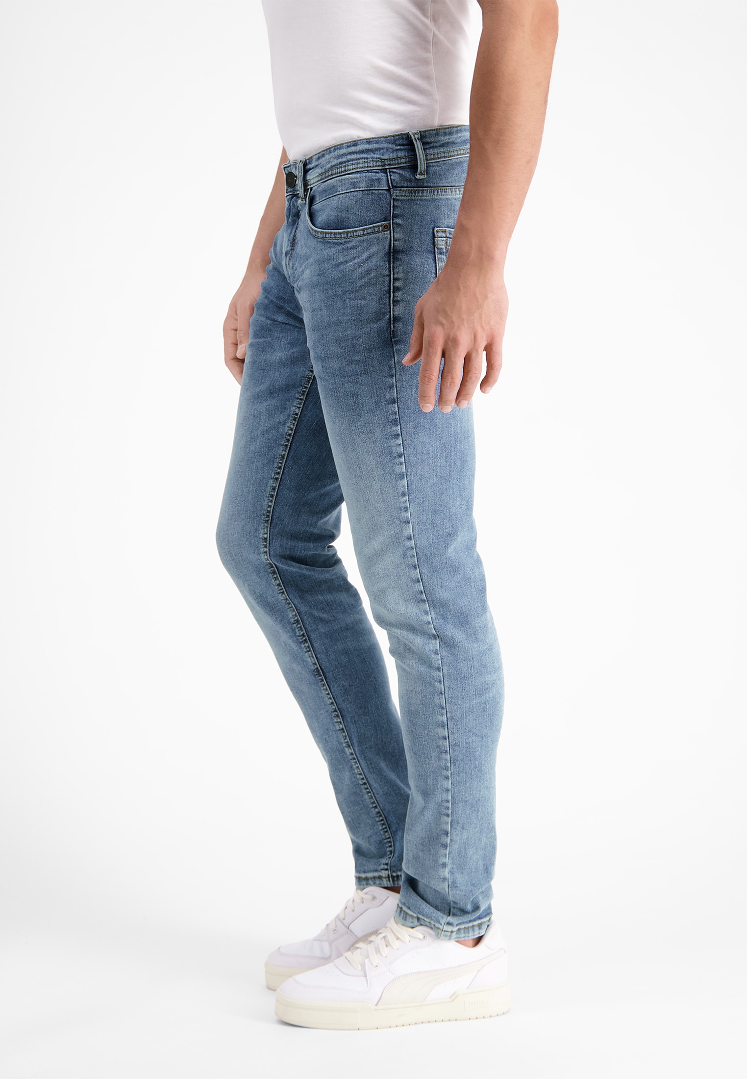 LERROS Slim-fit-Jeans »CONLIN 5-Pocket Stretch-Denim, SLIM FIT« Herren Jeans, blau, bequem, Used-Look, 99% Baumwolle, 1% Elasthan