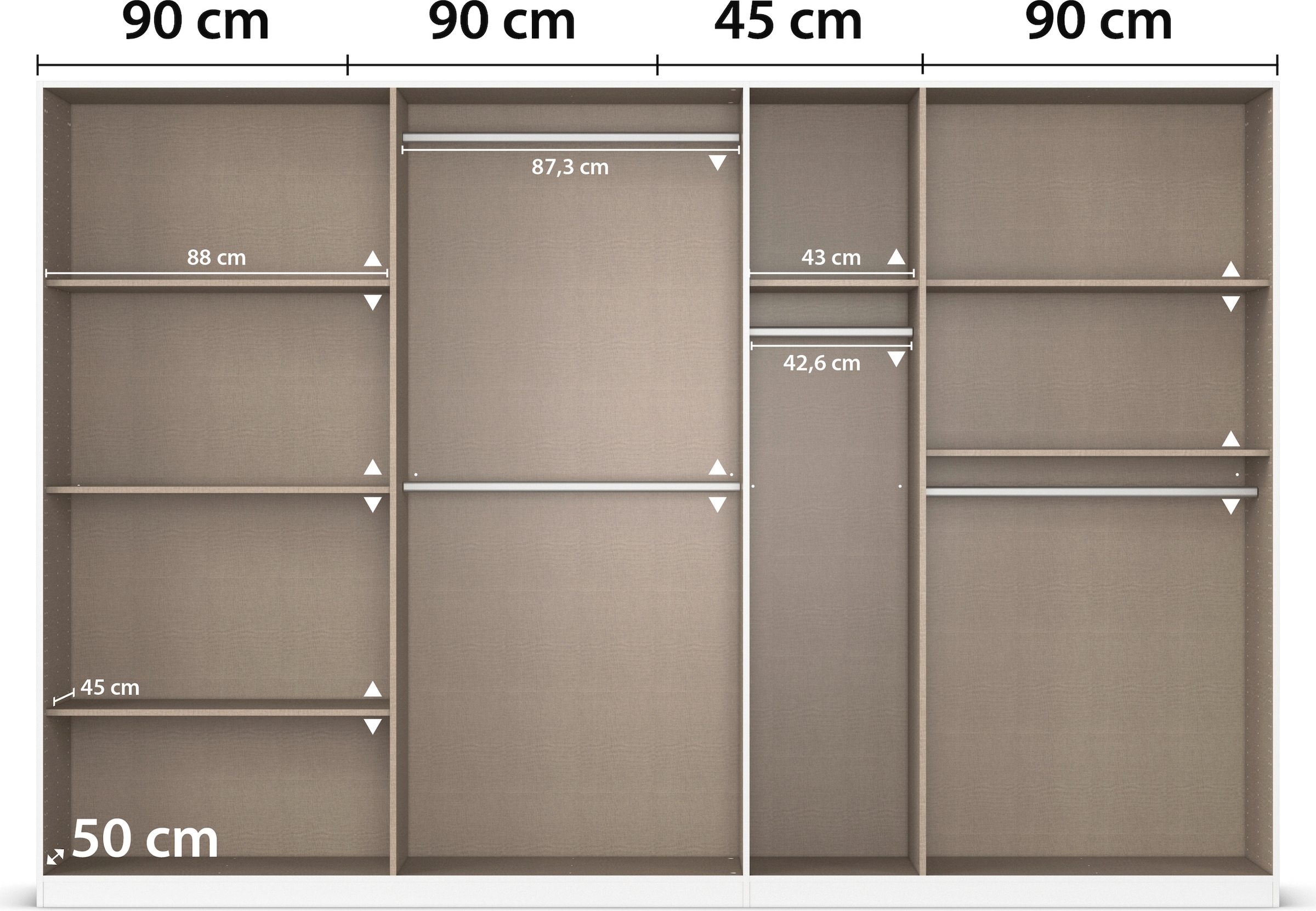 rauch Drehtürenschrank »Kleiderschrank Kleiderschränke Schrank Garderobe AGORDO mit Glasfront«, (in zwei Griff-Farben), durchdachte Innenausstattung, in 6 Breiten und 2 Höhen MADE IN GERMANY