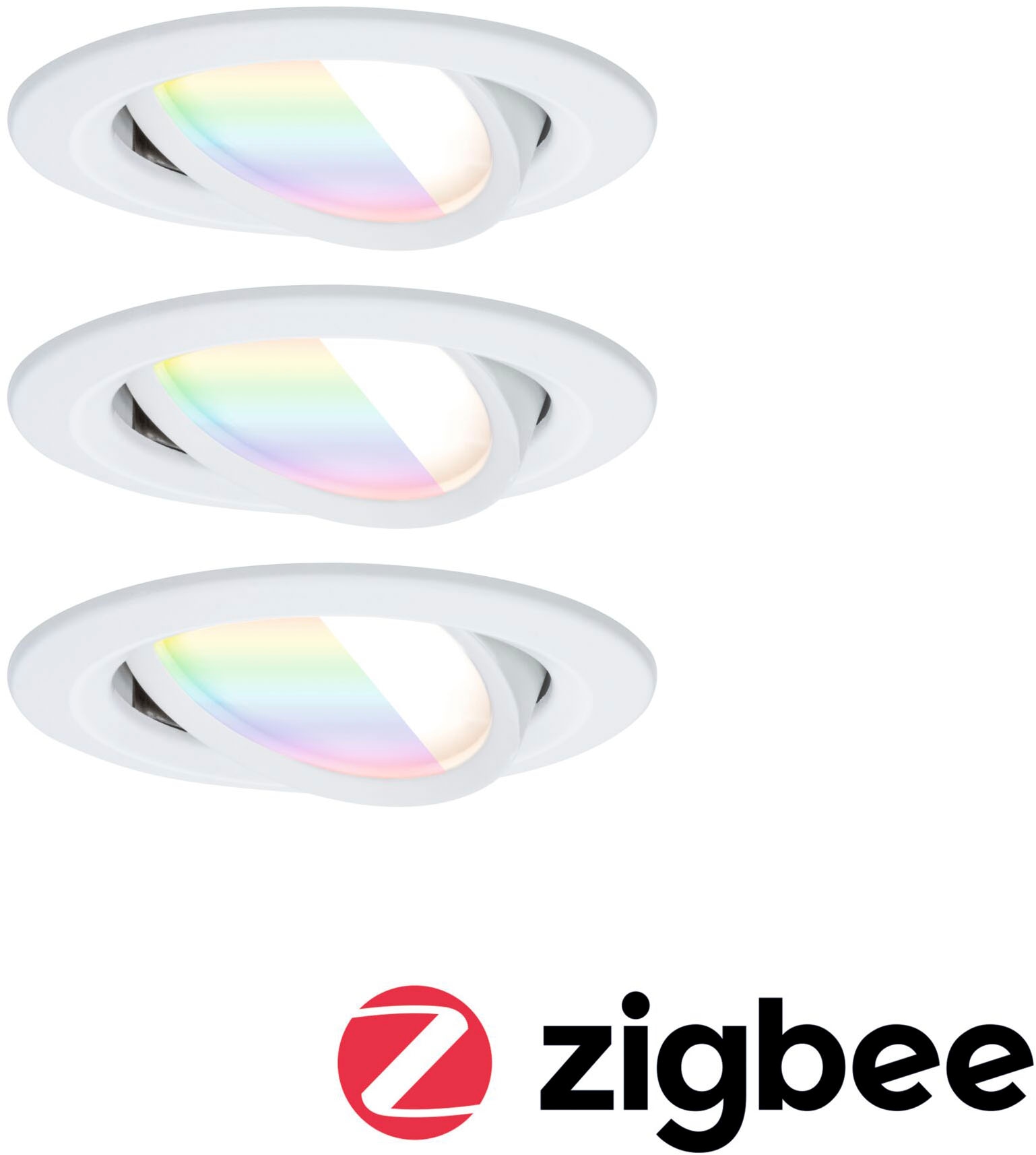 Paulmann LED Einbauleuchte »LED Einbauleuchte Nova Coin rund 84mm 50°« LED-Modul 3 Stk. Tageslichtweiß Memoryfunktion, Farbwechsler, Farbsteuerung, Dimmer, Smart Home