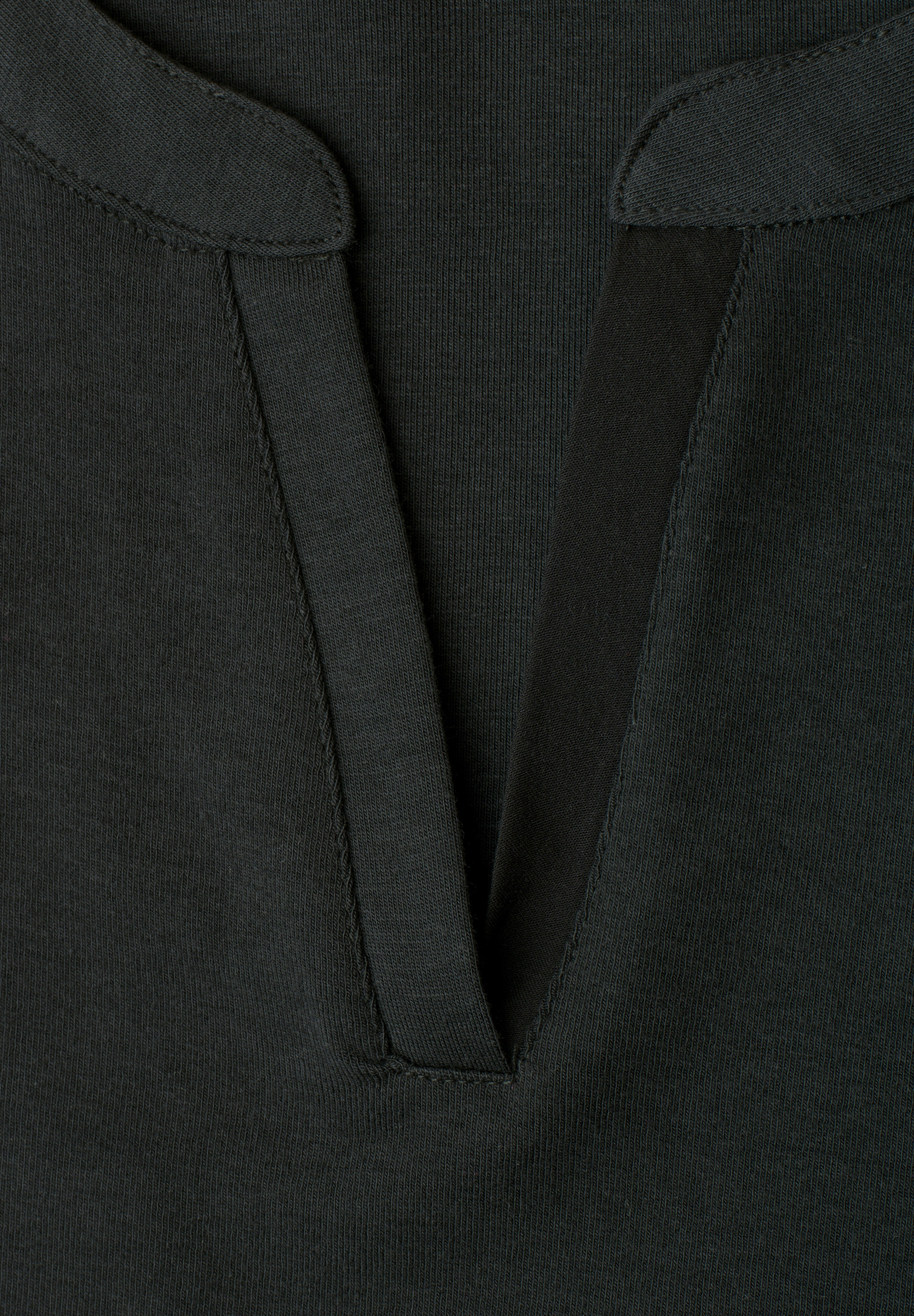 STREET ONE Kurzarmshirt Sommershirt mit Satindetails