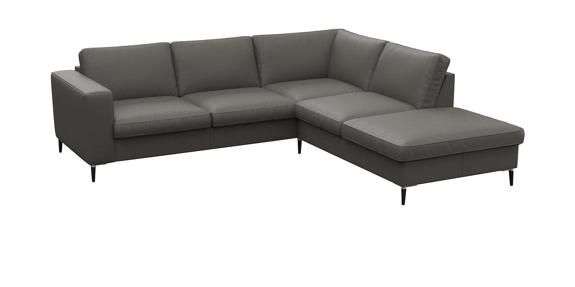 FLEXLUX Ecksofa »Fiore, bequem und komfortabel, zeitlos, OTTOs Choice, L-Form«, breite Armlehnen, Füße Alu/schwarz, B/T 241/225 cm, Kaltschaum im Sitz