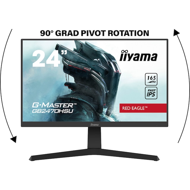 Iiyama Gaming-Monitor »G-MASTER GB2470HSU-B1«, 61 cm/24 Zoll, 1920 x 1080  px, Full HD, 0,8 ms Reaktionszeit, 165 Hz ➥ 3 Jahre XXL Garantie | UNIVERSAL