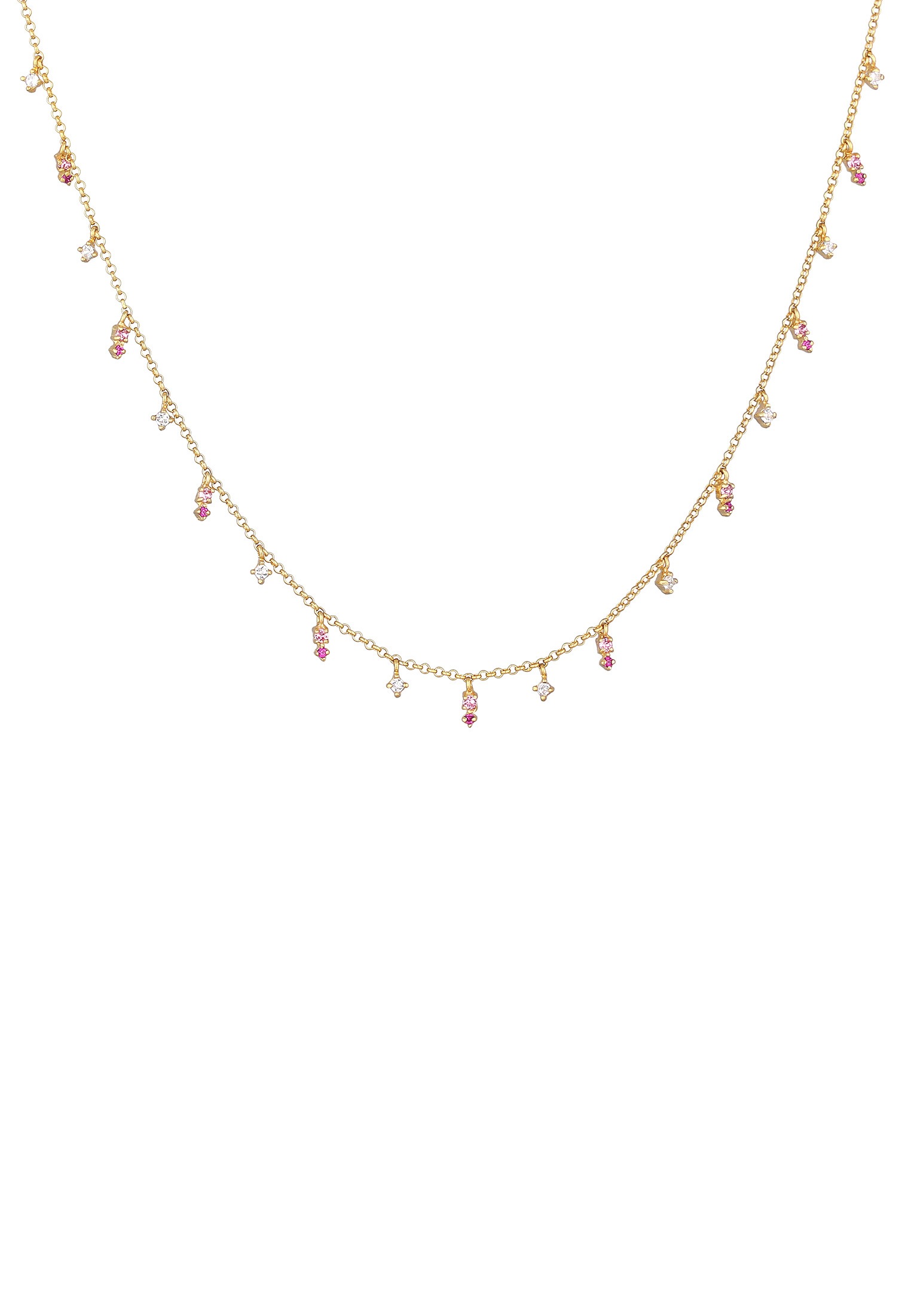 Elli Silberkette »Halskette Pink Rose 925 Silber, mit Kristallen von Swarovski®«