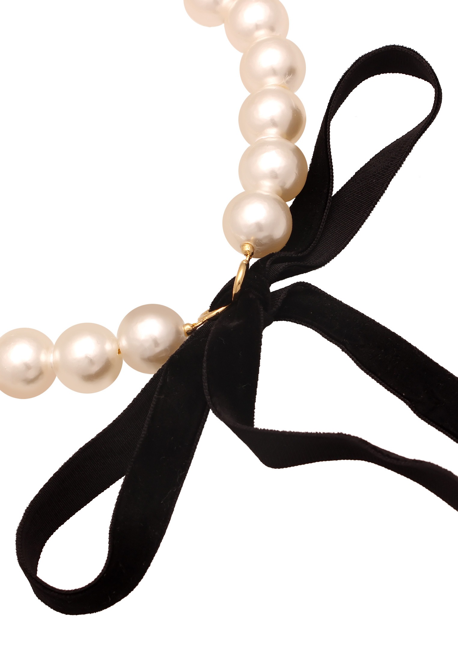 Elli Choker »Halskette Choker Schleife Samt Perlen Weiß 925 Sterling Silber vergoldet«