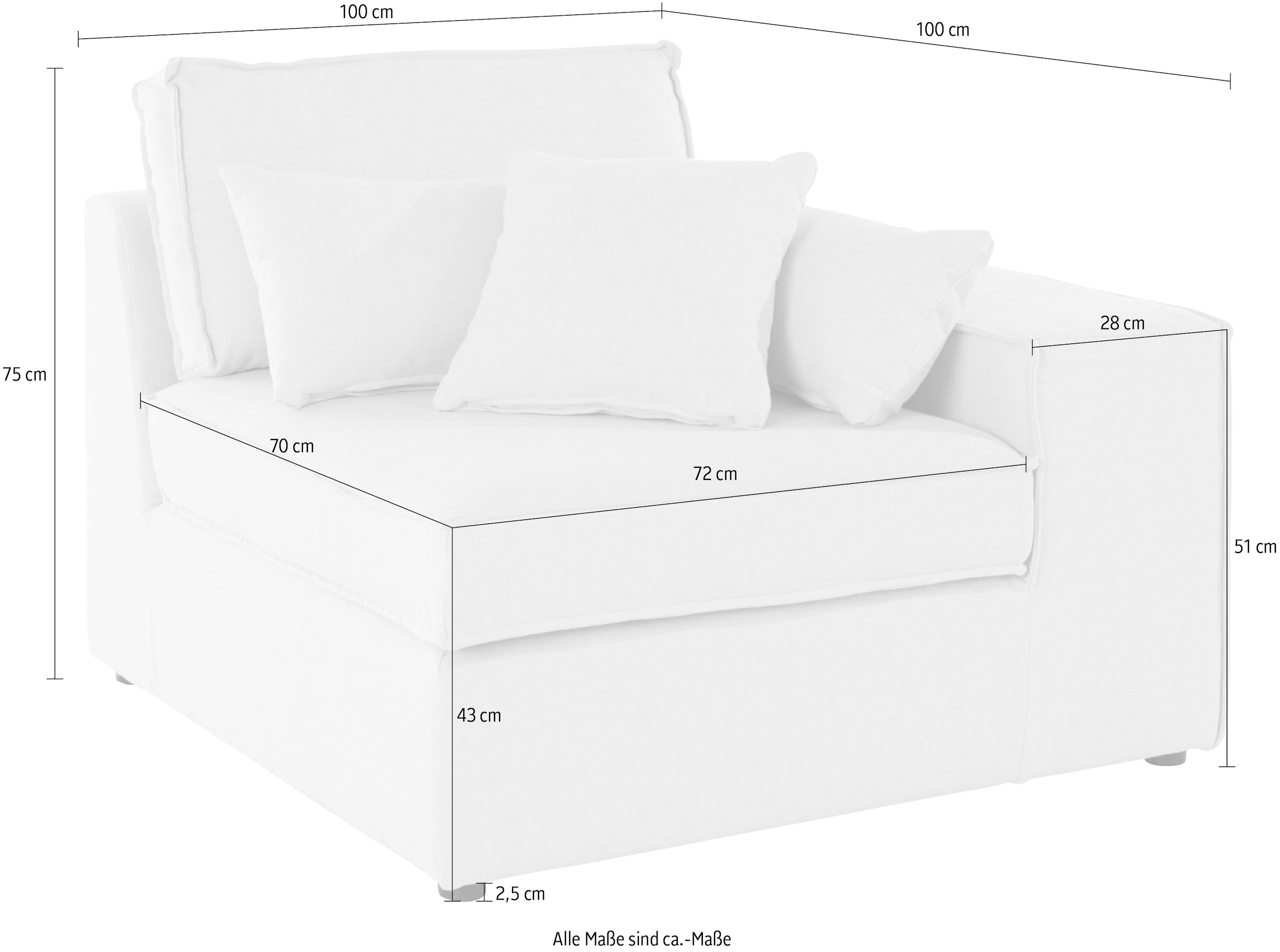 RAUM.ID Sofaelement »Florid«, als Teil eines Modulsofas, fester Sitzkomfort, auch in Cord