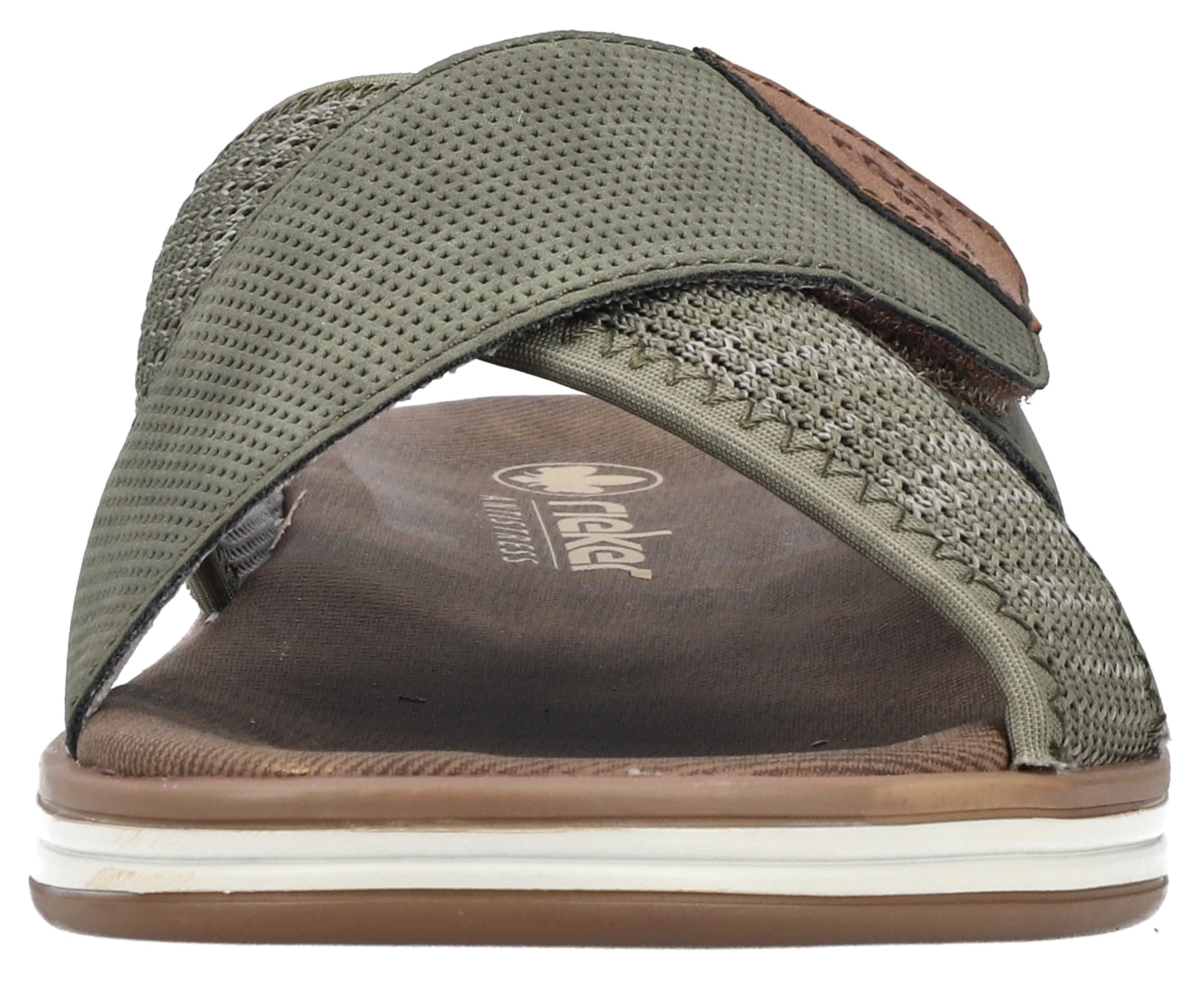 Rieker Pantolette  , Sommerschuh, Strandschuh, Schlappen, Hausschuh mit Klettverschluss