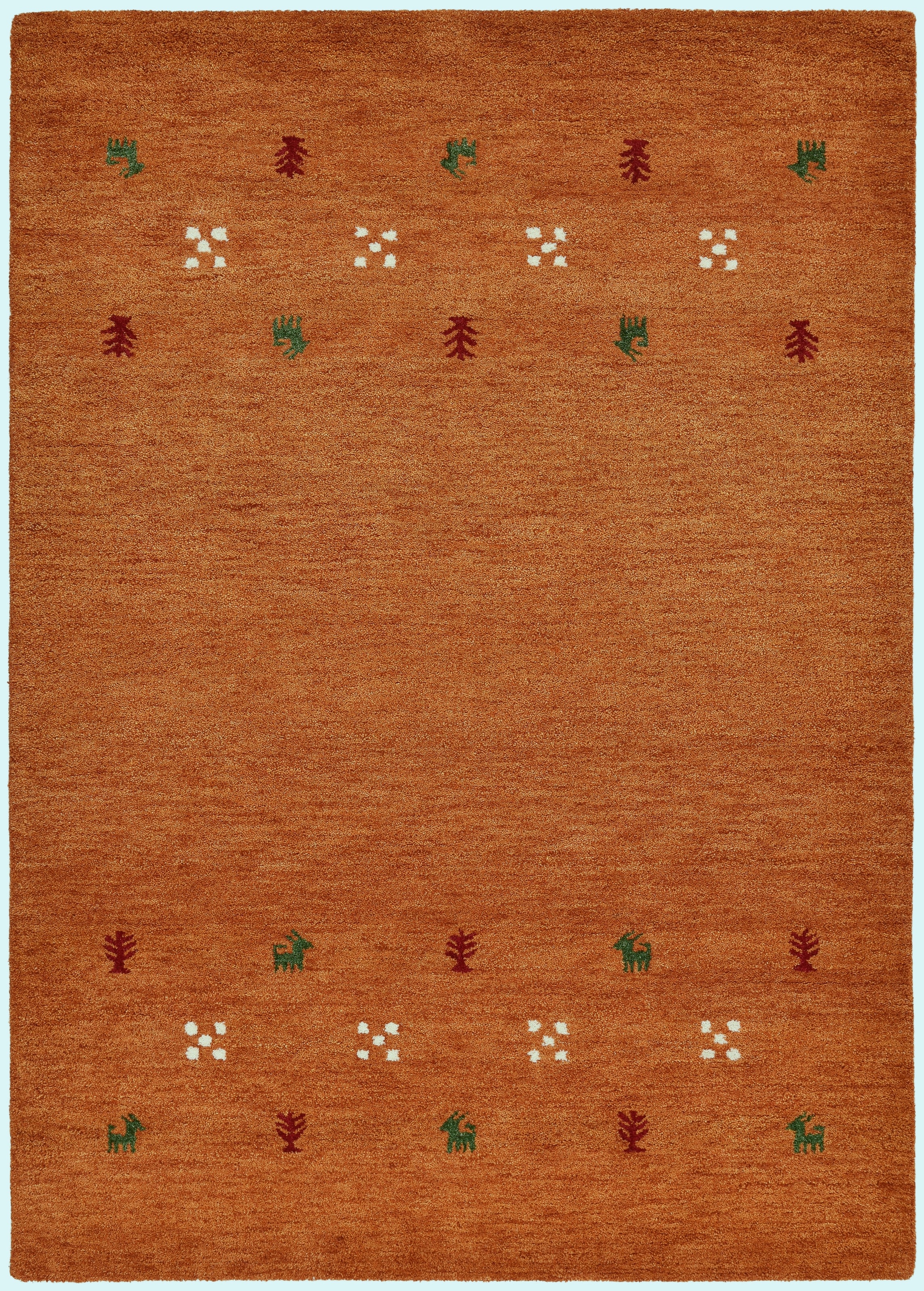 THEKO Wollteppich »Gabbeh Motiv, Handgefertigt, Teppich, Tiermotiv, reine Wolle« rechteckig 14 mm Höhe reine Wolle, Wohnzimmer, Schlafzimmer, Esszimmer
