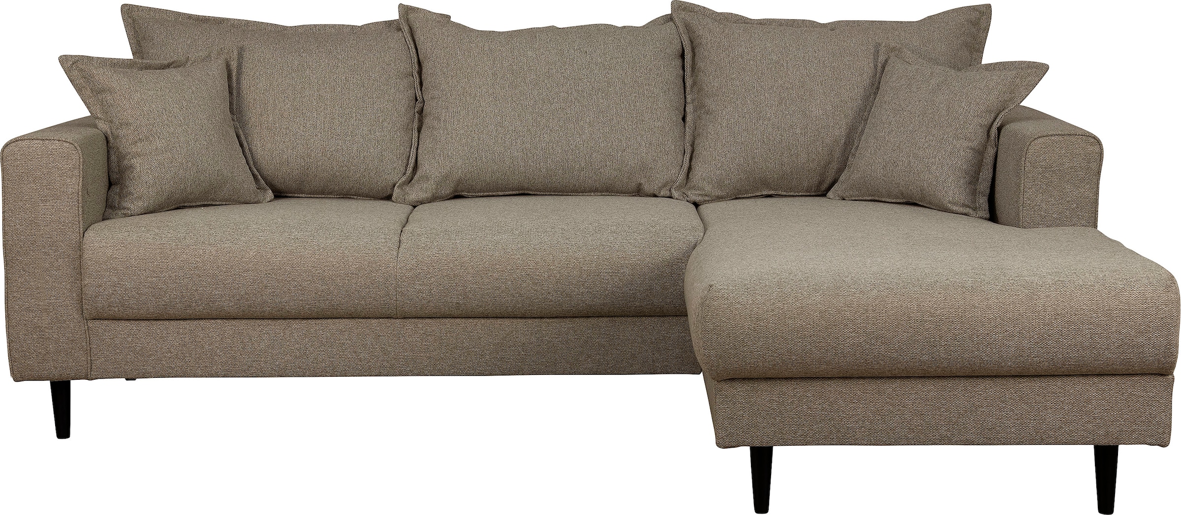 Home affaire Ecksofa »VEYRAS L-Form, hoher Sitzkomfort, Maße B/T/H: 230/150/76 cm«, mit Wellenunterfederung, incl. Rückenkissen und Zierkissen