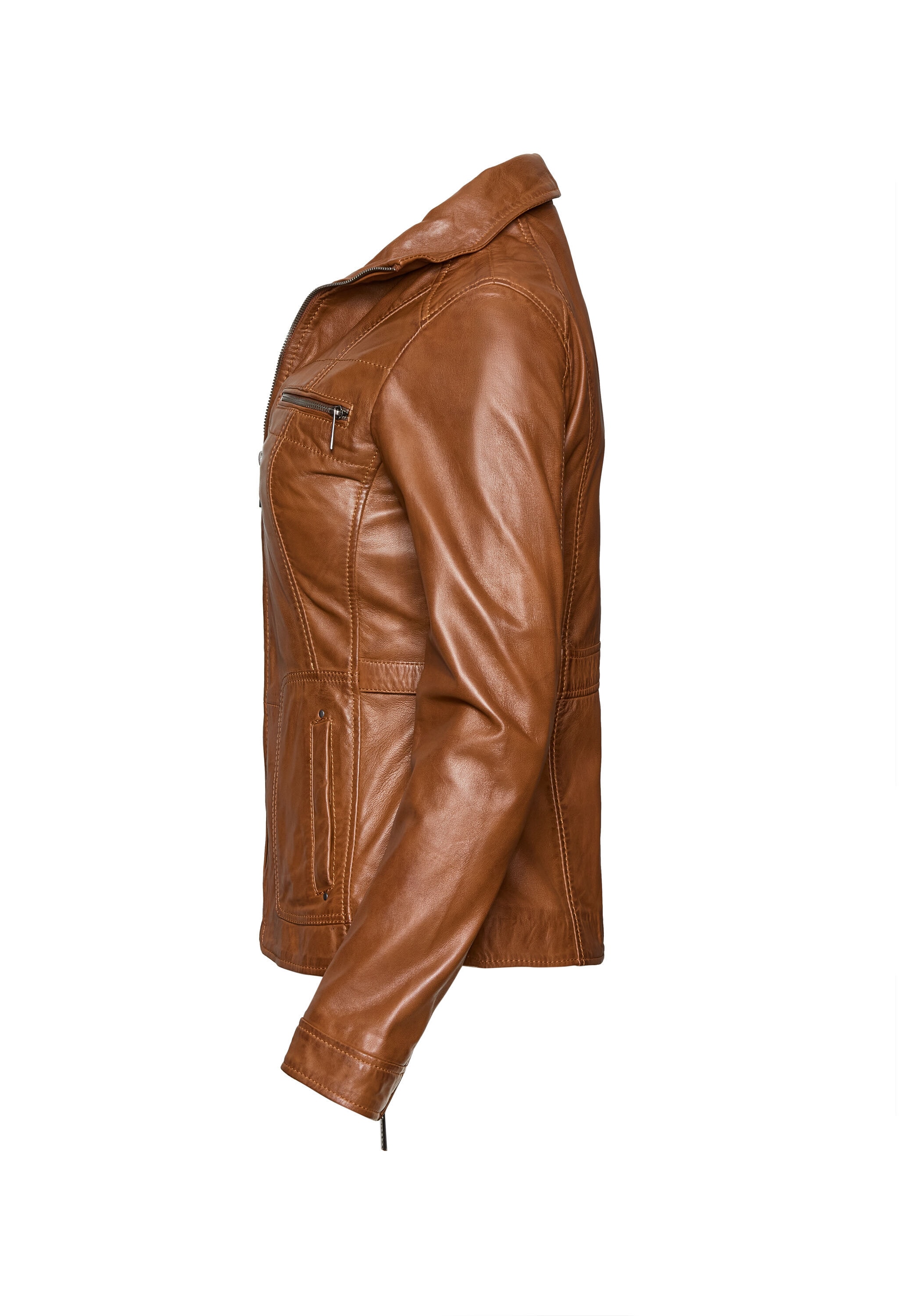 bugatti Lederjacke »bugatti Lederjacke« ohne Kapuze sportives Design