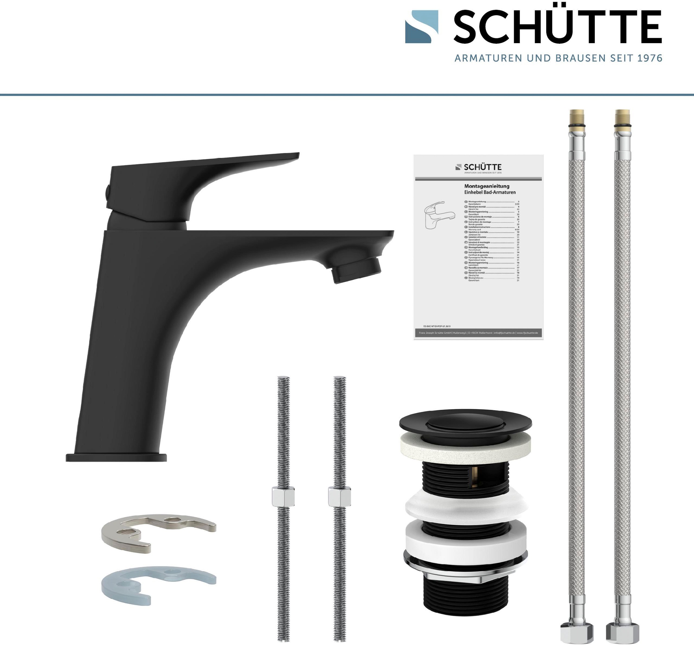 Schütte Waschtischarmatur »BOSTON«, wassersparende Eco-Click-Funktion, inkl. Pop-Up