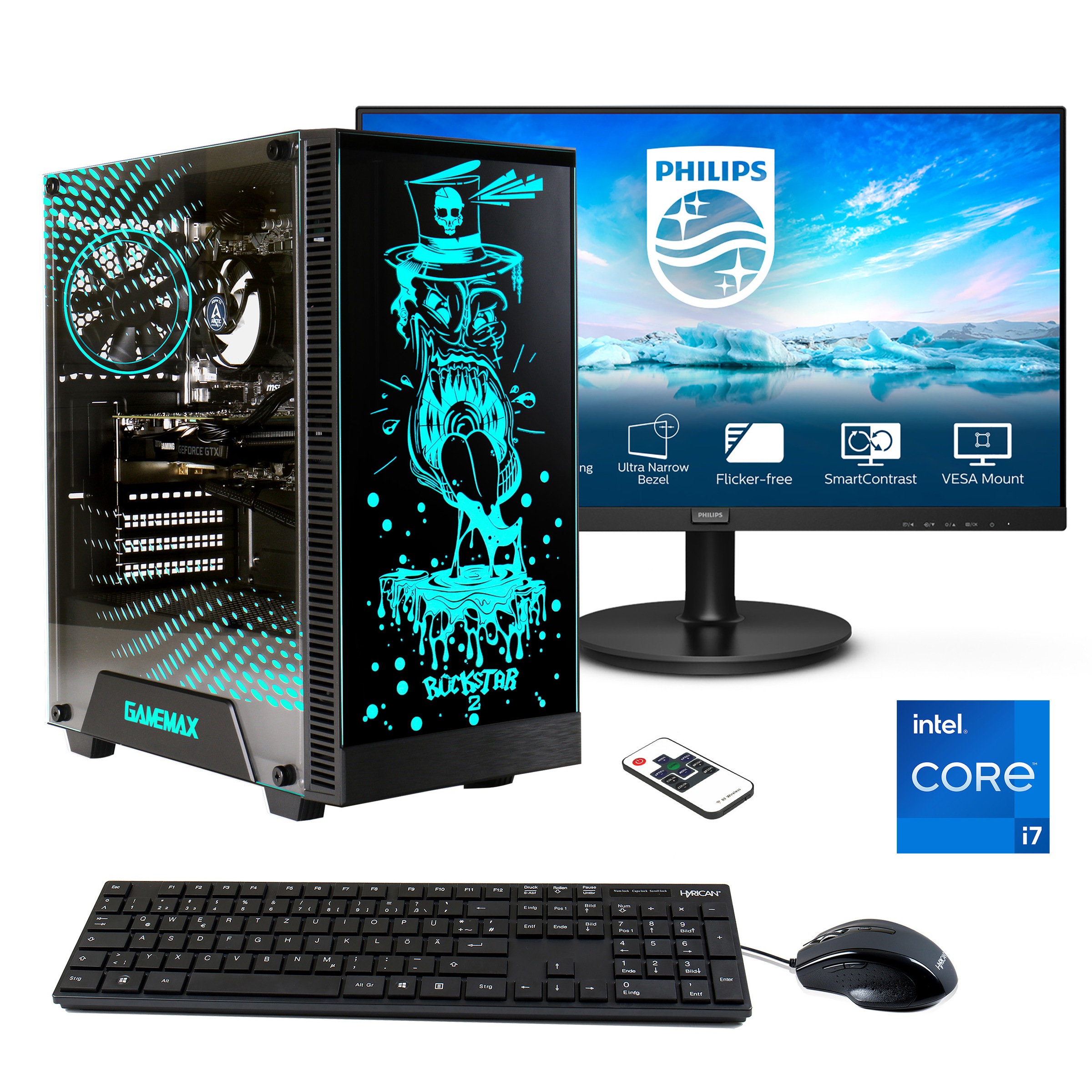 Hyrican Gaming-PC-Komplettsystem »Rockstar SET02365«, inklusive 27" Monitor Philips 271V8LA