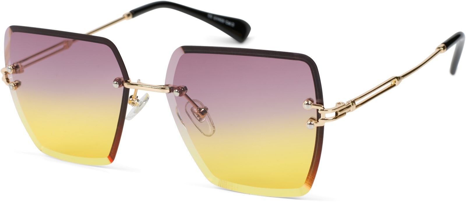 styleBREAKER Sonnenbrille »Rahmenlose Rechteckige Sonnenbrille mit Diamant Schliff« 1 Stk.