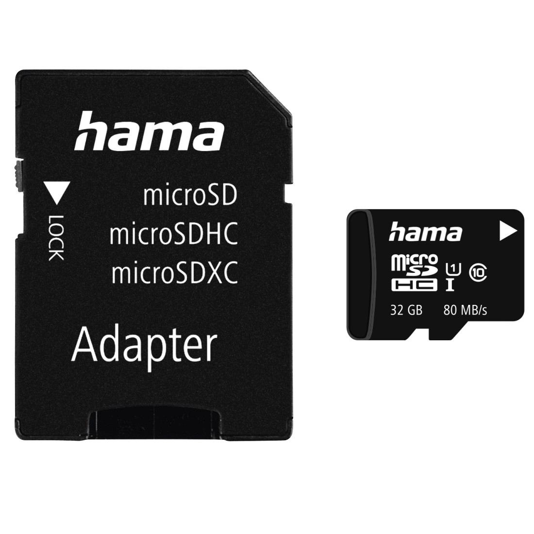 Speicherkarte »microSD Karte, Memory Fast, + Adapter/Foto, Class 10 UHS-I 80MB/s«,...