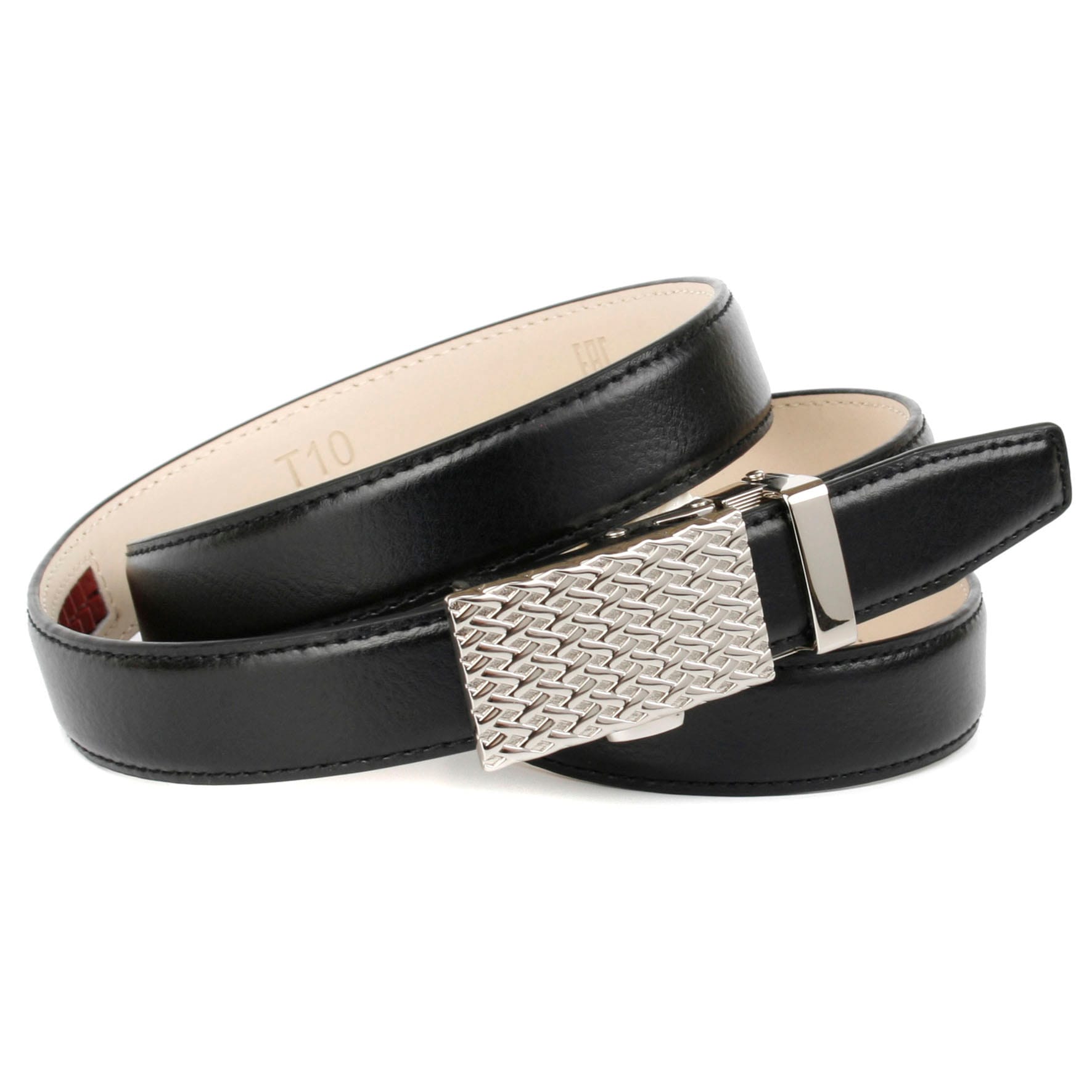 Anthoni Crown Ledergürtel, Stilvoller Schließe bestellen elegante in Raten Gürtel schwarz, auf