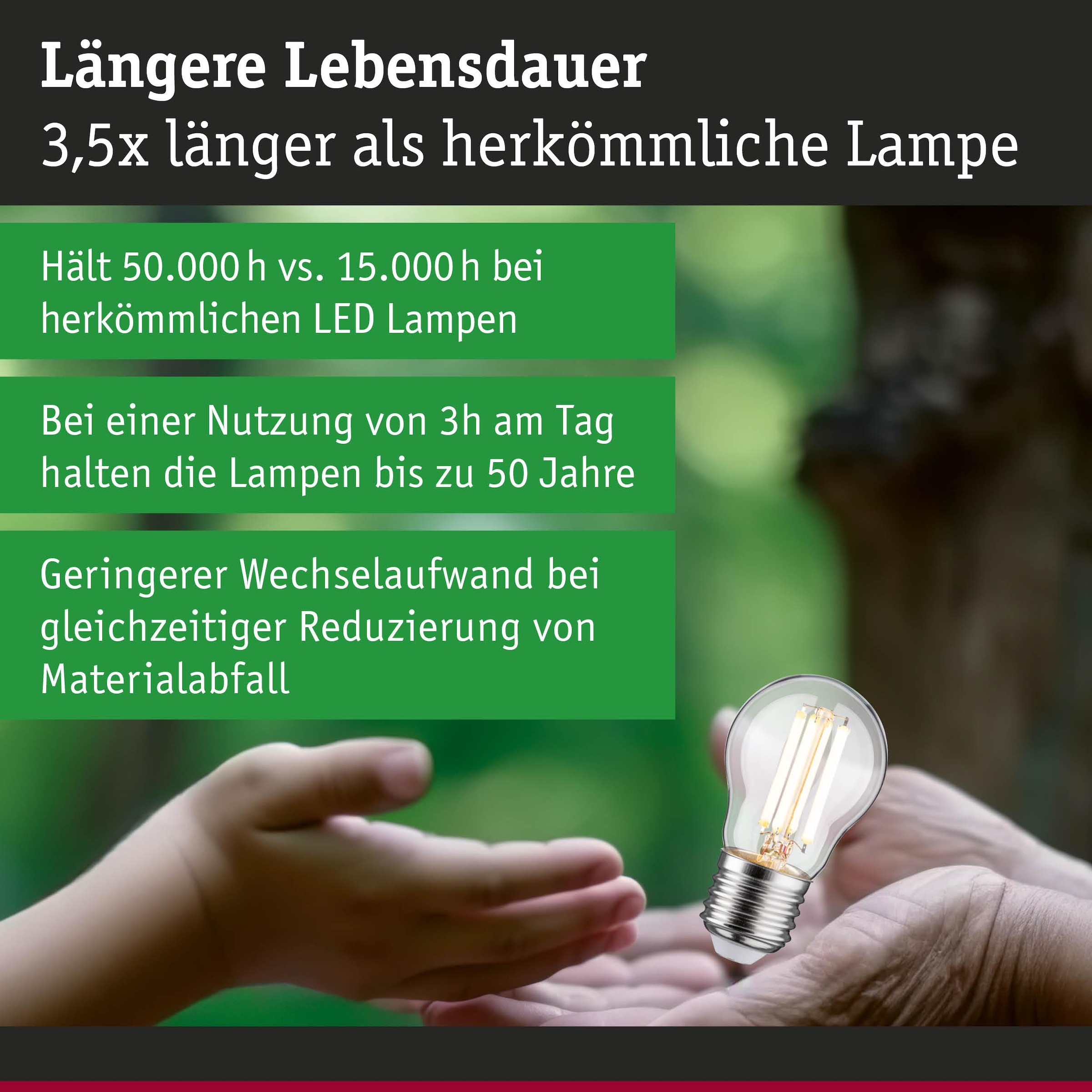 Paulmann LED-Leuchtmittel »Eco-Line Tropfen 525lm 2,5W 3000K klar 230V« E27 1 Stk. Warmweiß