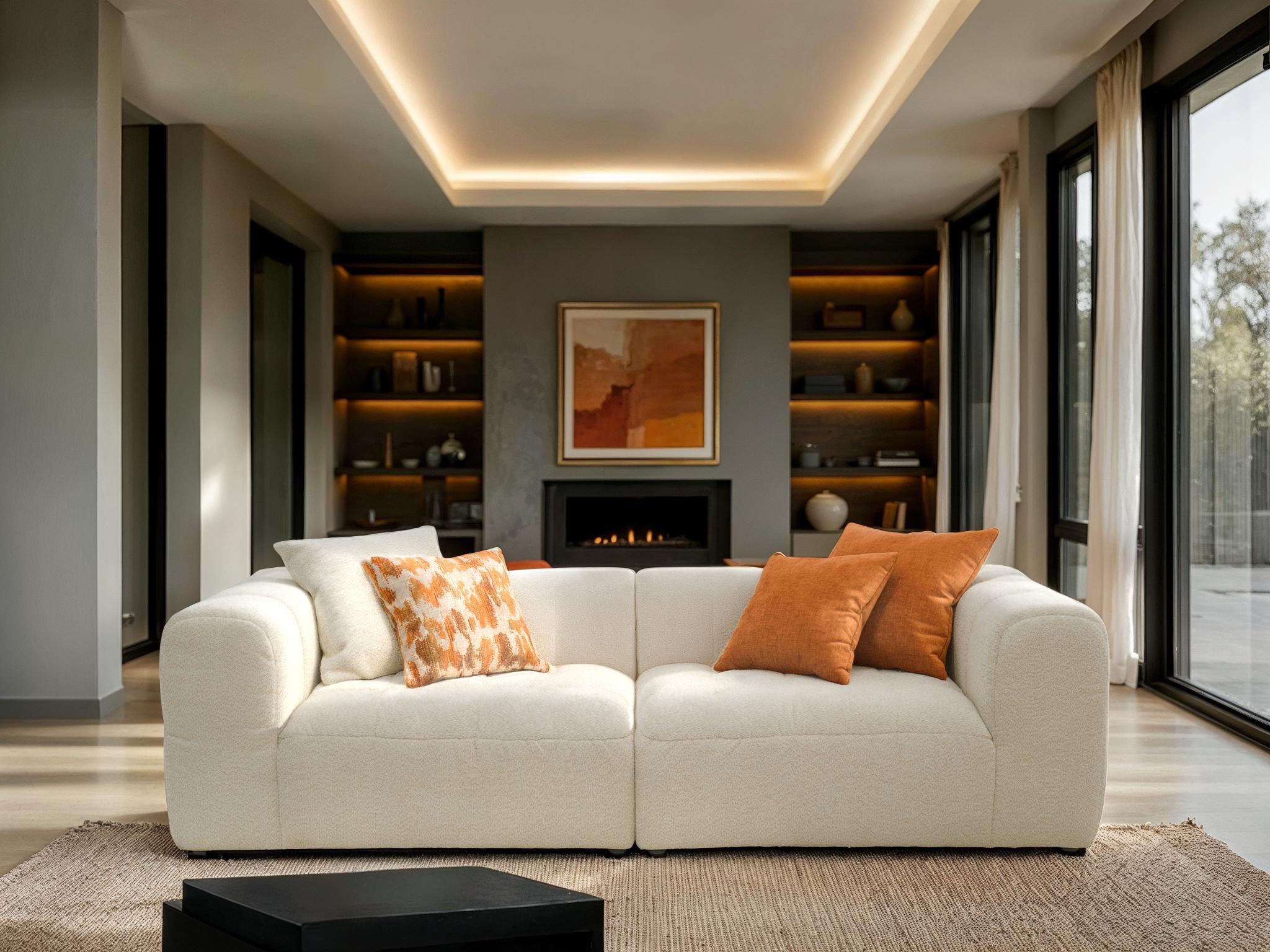 DOMO collection Big-Sofa »800019 Megasofa in 2 Breiten, Kassettensteppung, modern, Federkern«, (2 St.), Bigsofa mit Taschenfederkern und Kassettensteppung