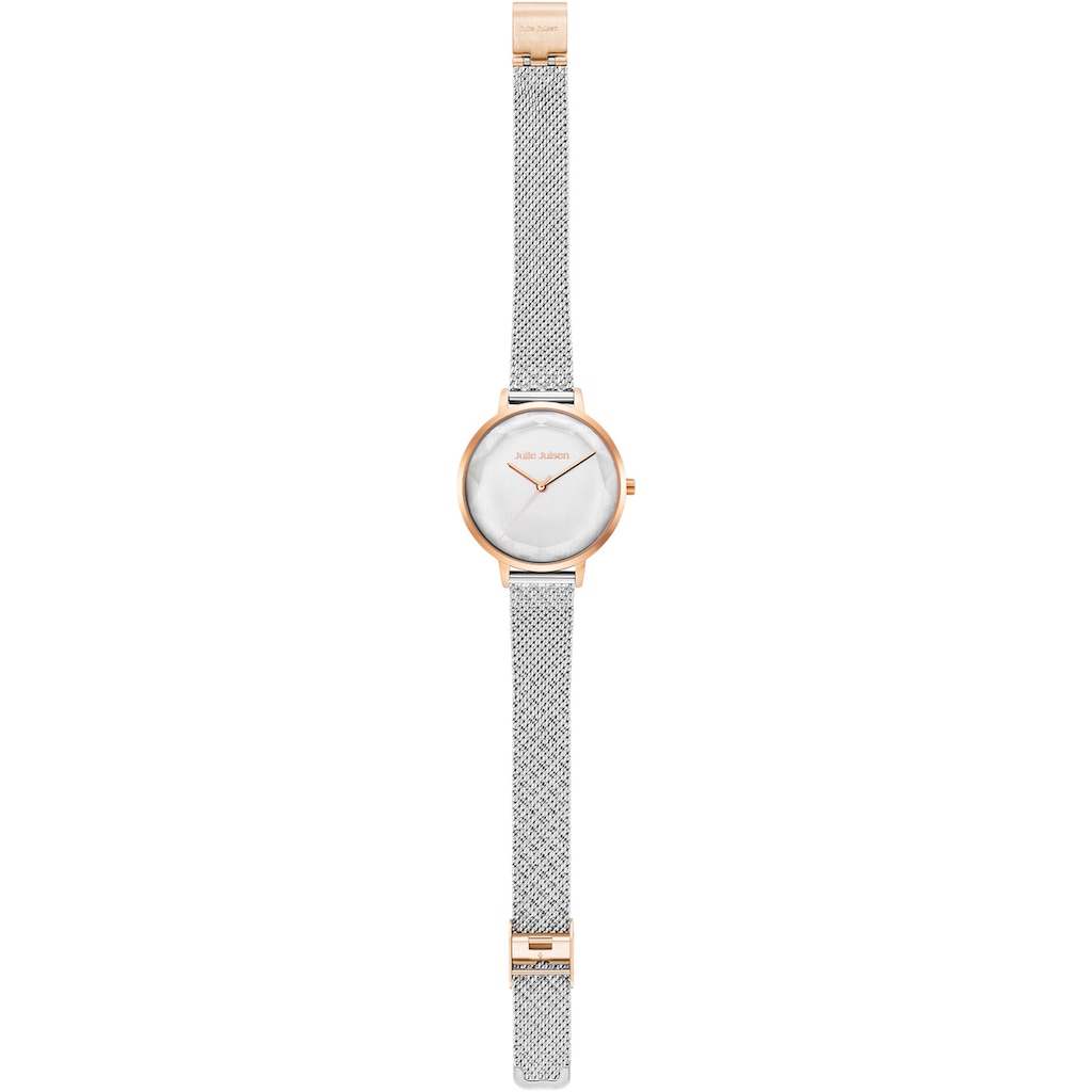 Julie Julsen Quarzuhr »Beauty Rosé Silver, JJW1176RGSME-SET«, (Set, 2 tlg., Geschenkset - Uhr mit Spiegel), ideal auch als Geschenk